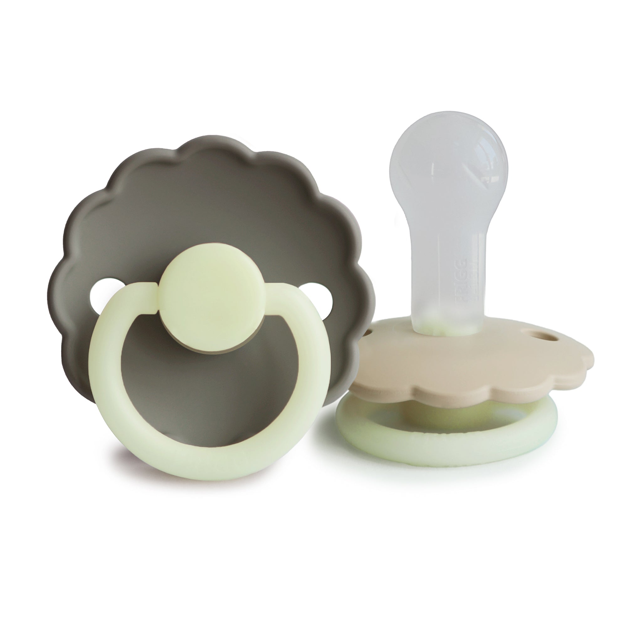FRIGG Daisy Night Silicone Pacifier 2-Pack FRIGG PACIFIERS Mushie Portobello/Croissant 6-18 months