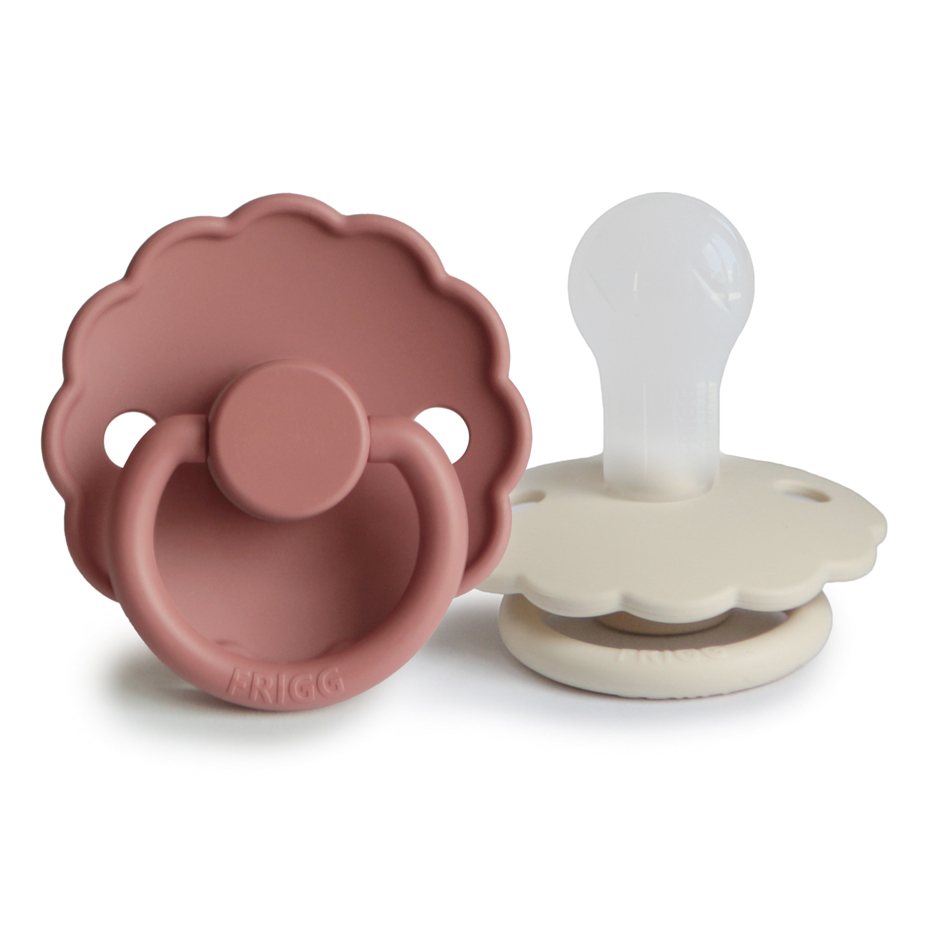 FRIGG Daisy Silicone Pacifier 2-Pack FRIGG PACIFIERS Mushie Powder Blush/Cream 0-6 months