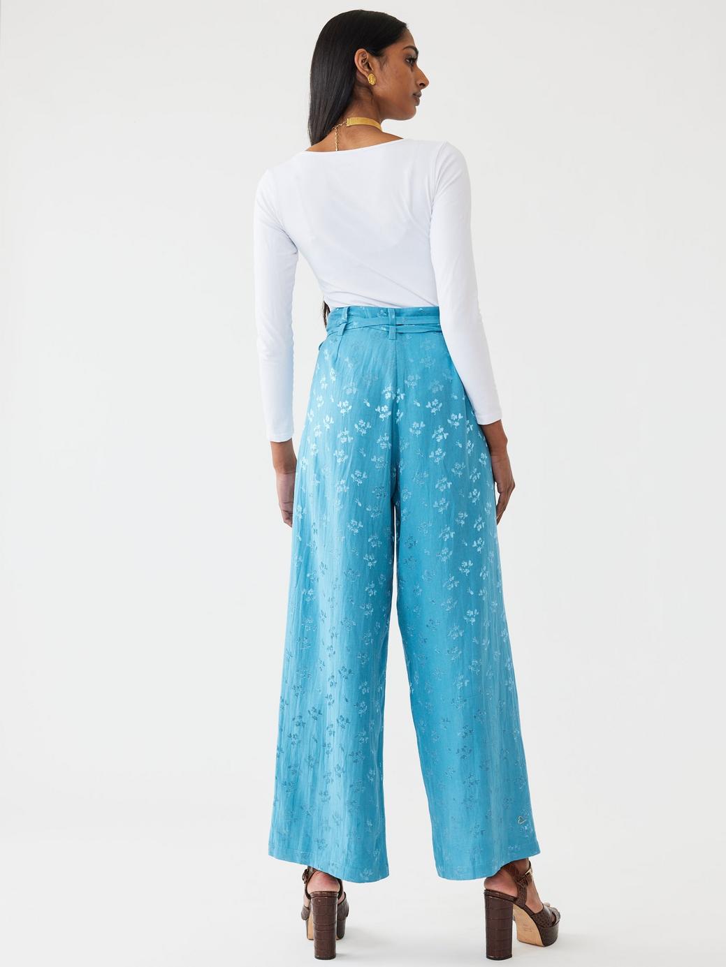 Willow Pant - Frozen Blue Bouquet