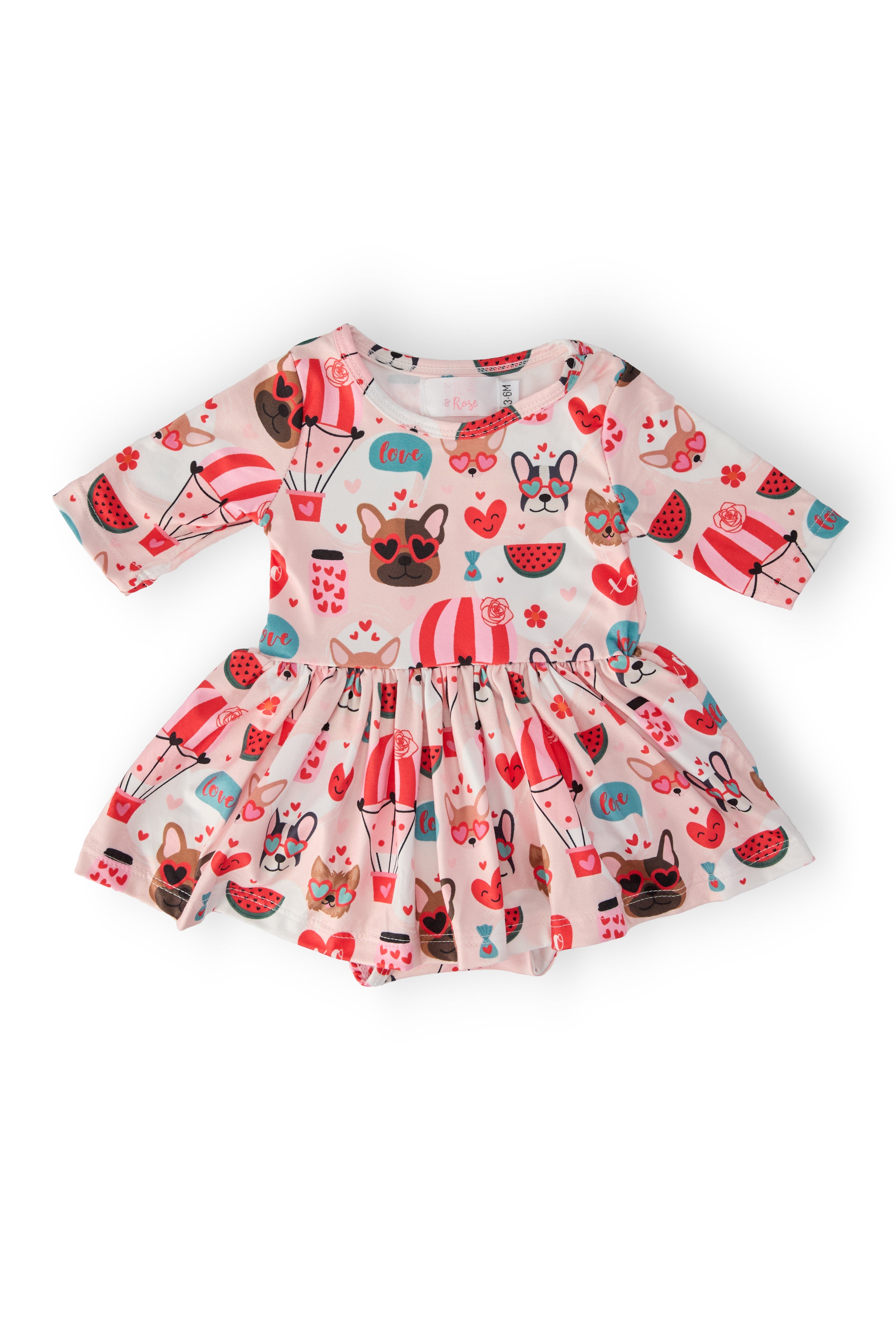 Puppy Love 3/4 Sleeve Twirl Bodysuit