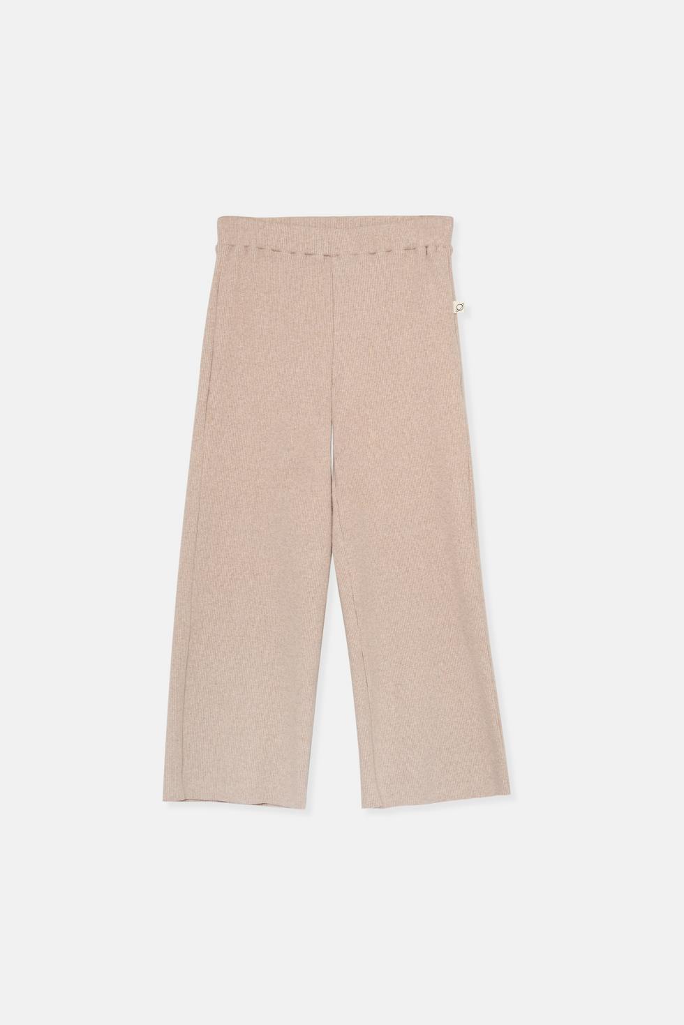 Soft rib pants - Beige