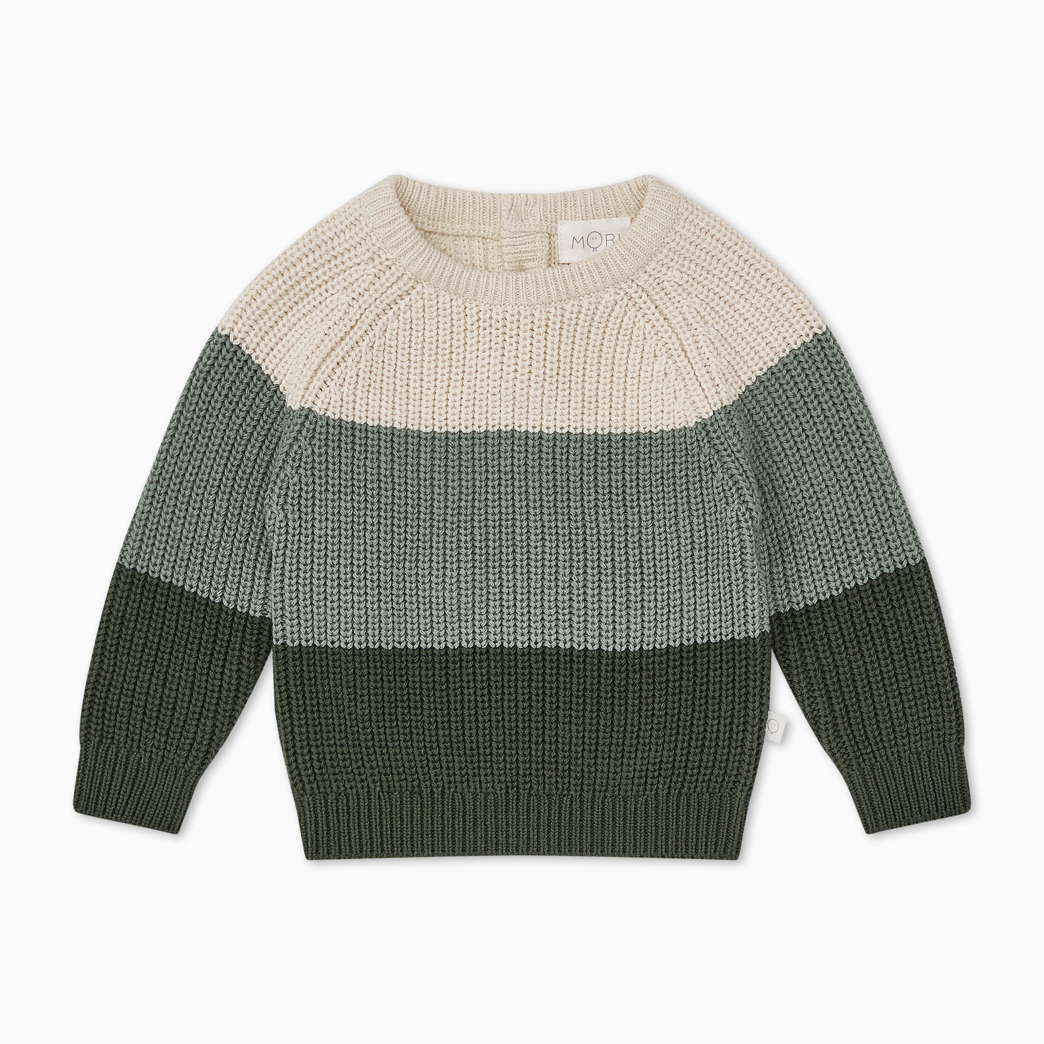Knitted Colourblock Jumper - Green