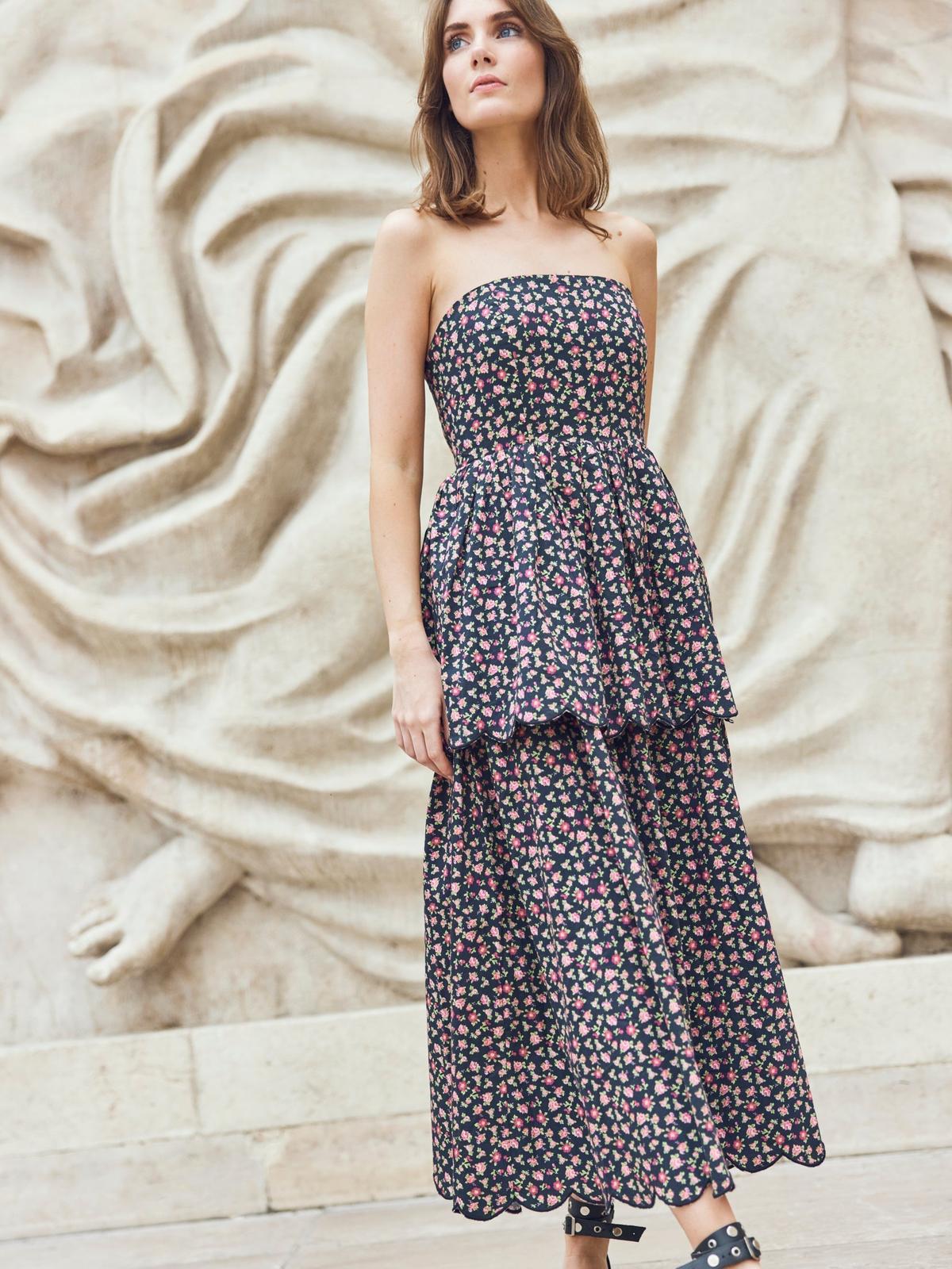 Daisy Dress - Black Rose Floral