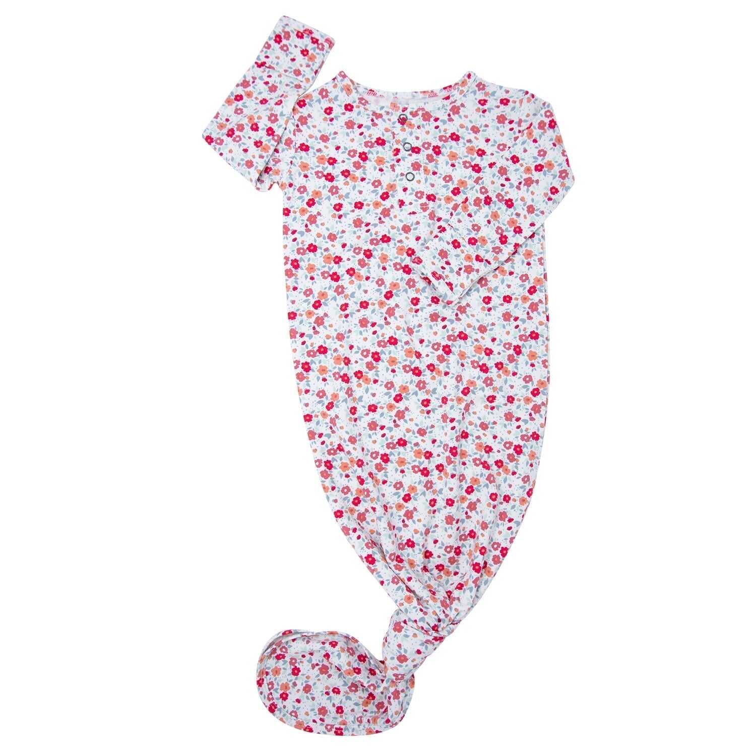 Knotted Gown - Crimson Floral