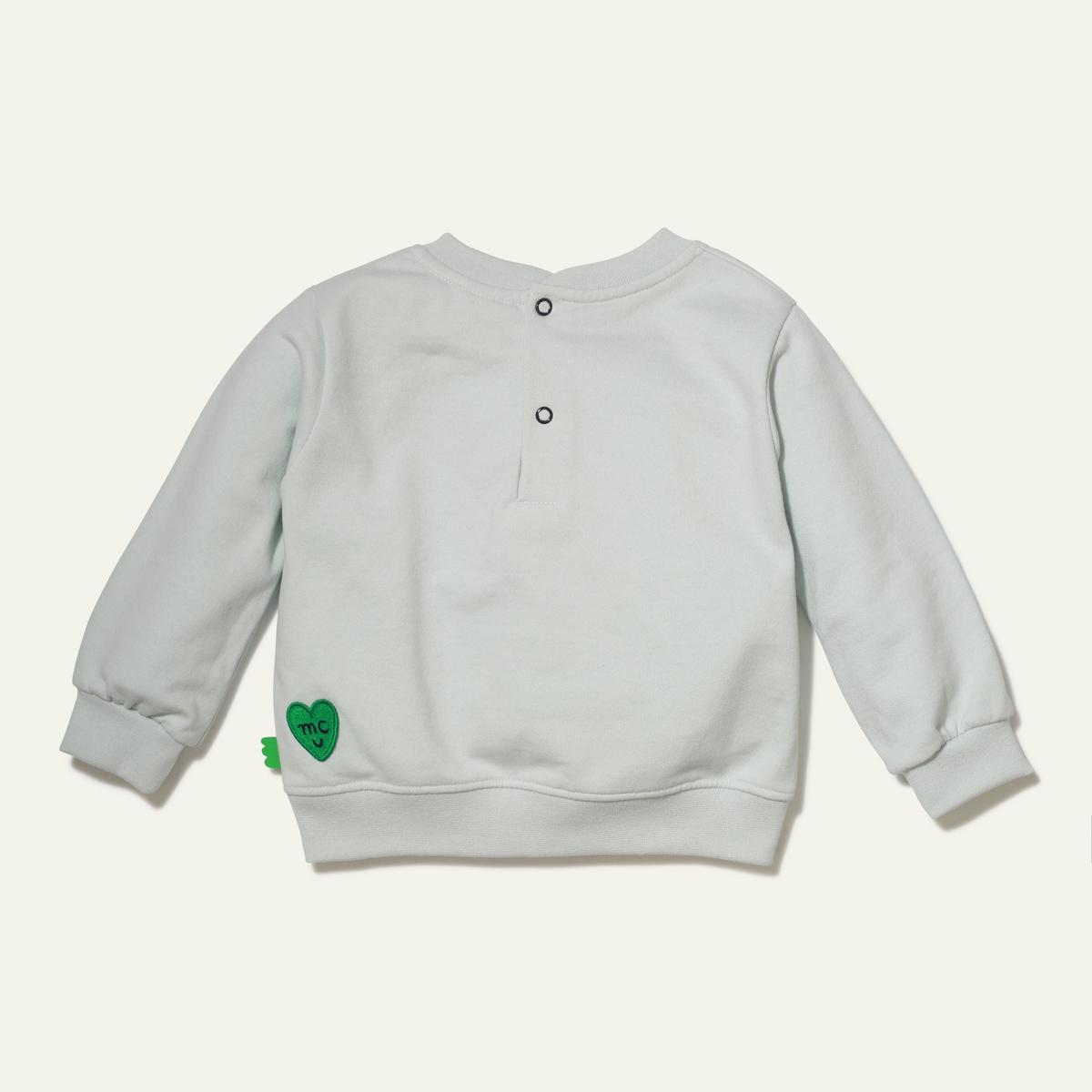 Recycled Cotton Apple Baby Sweatshirt - Sky Blue