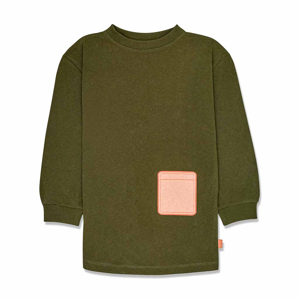 Olive Girl Sweatshirt Dress - Olive
