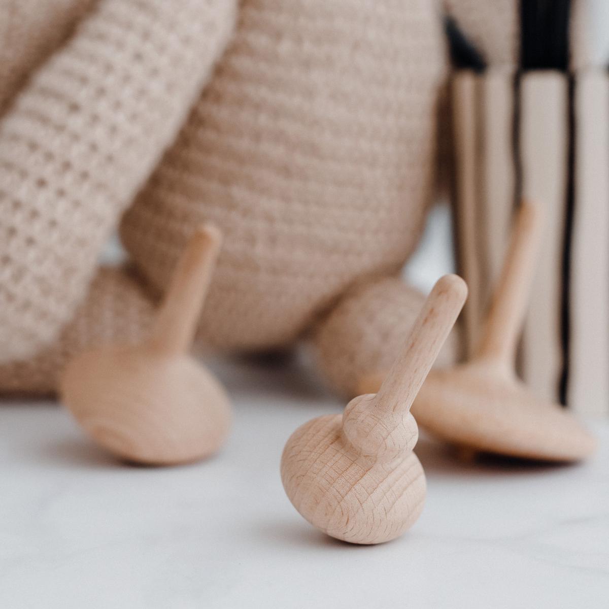 Wooden Spinning Top Three Little Woodies - Wood