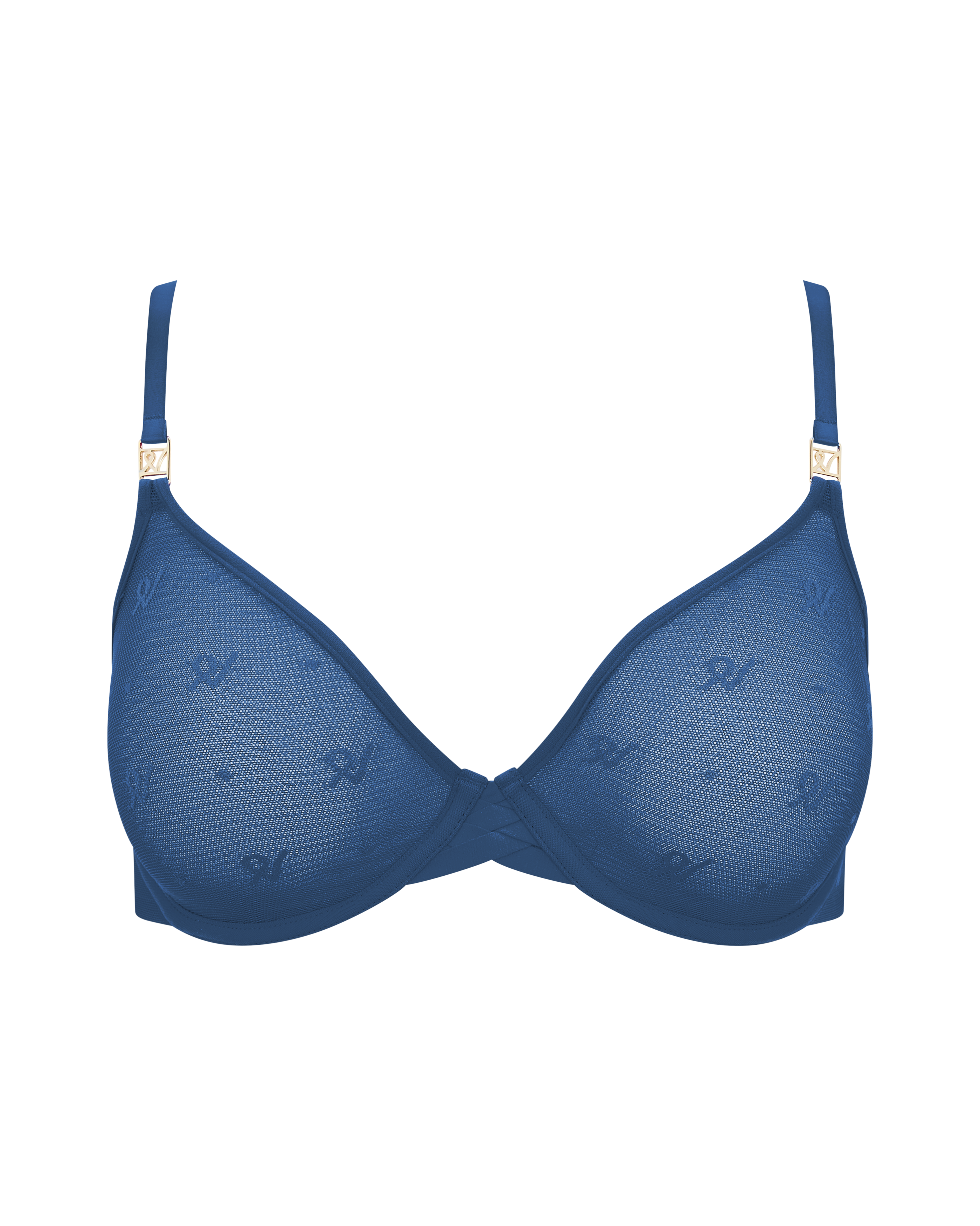 The Demi Bra In Logo Mesh - French Navy