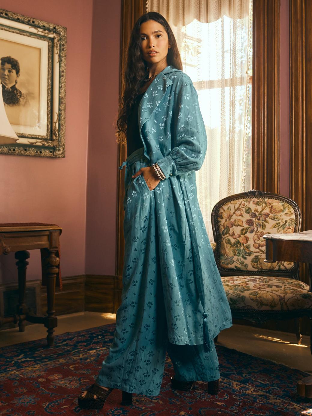 Helen Jacket - Frozen Blue Bouquet