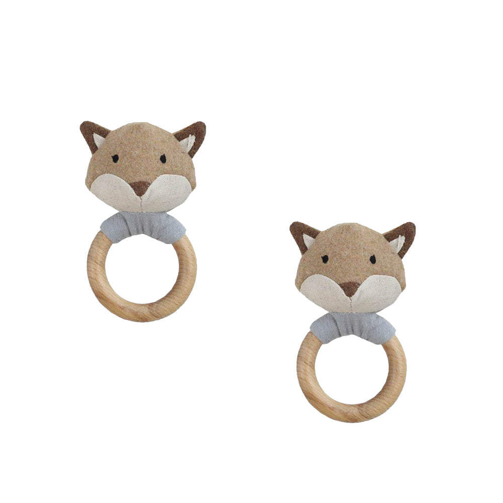 Fox Wood Rattle--2pcs assortment Rattle MON AMI