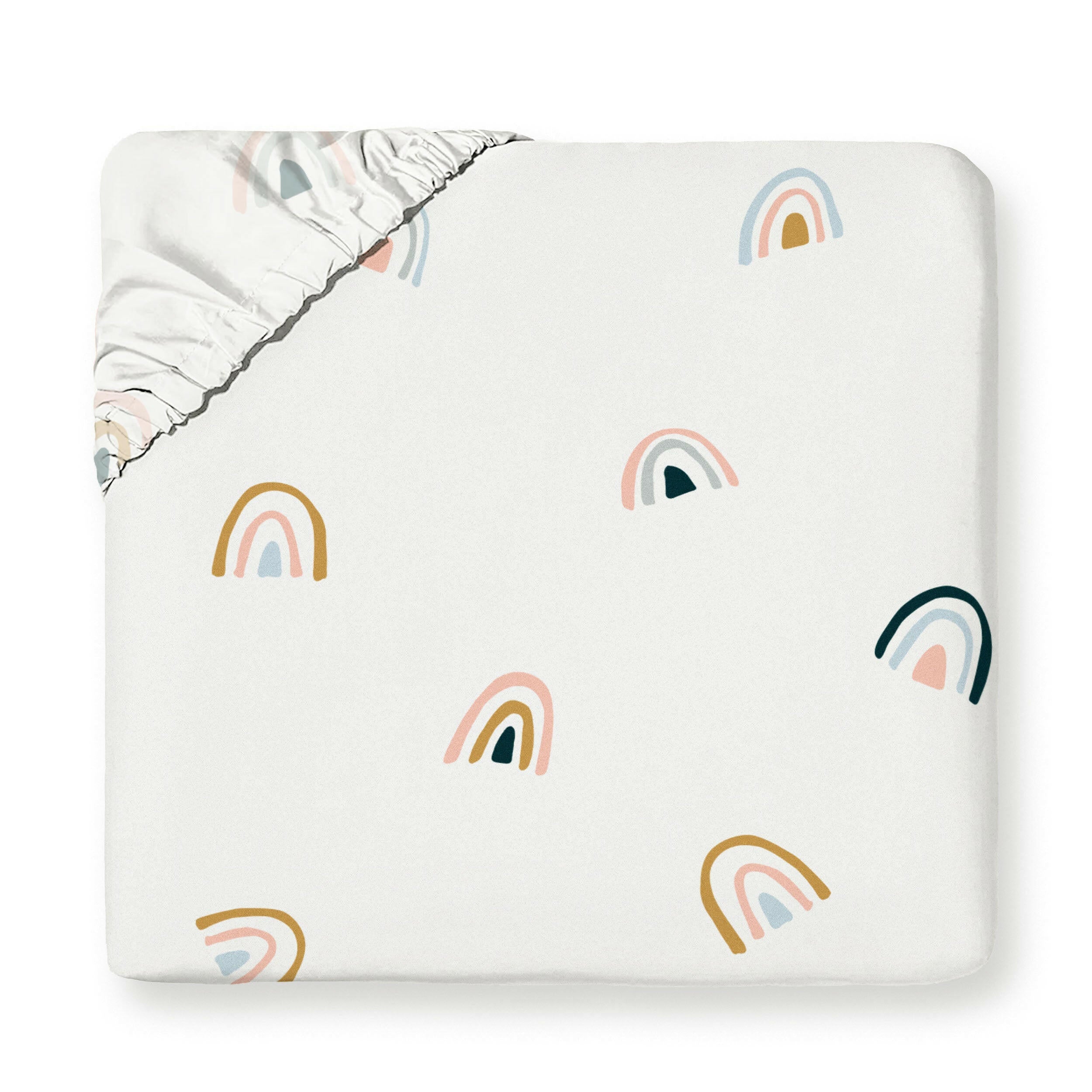 Organic Kids Fitted Sheet - Rainbow Fitted Sheet Set Makemake Organics