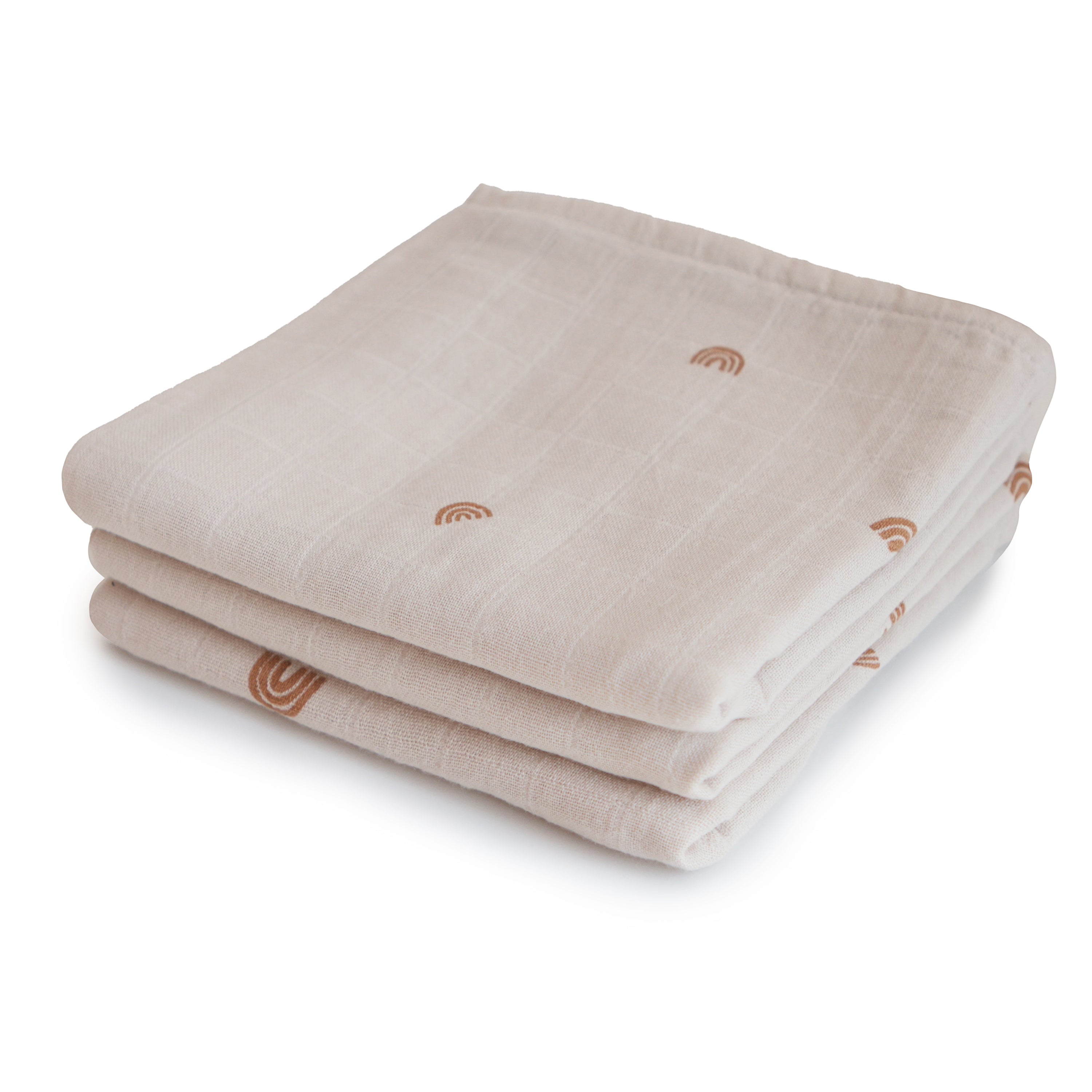 Organic Cotton Muslin Cloths 3-Pack Muslin Cloth 3-Pack Mushie Rainbow
