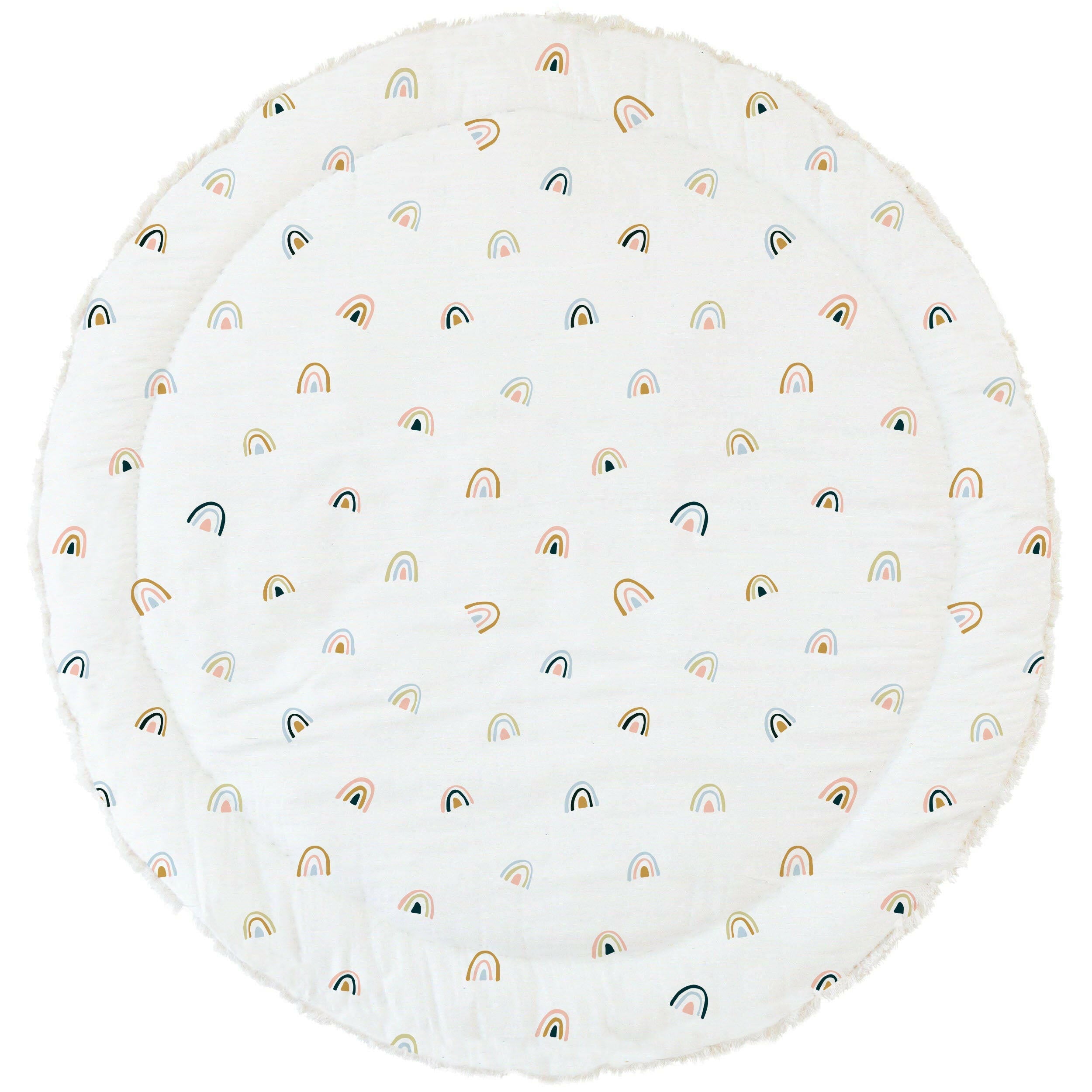 Organic Baby Play Mat - Rainbow and Ivory Play Mat Makemake Organics