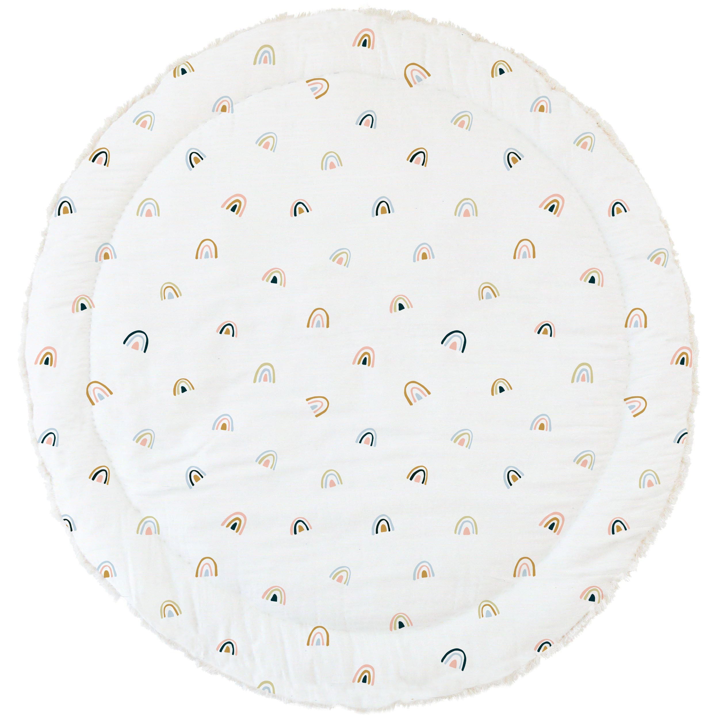 Organic Cotton Quilted Play Mat- Rainbow
