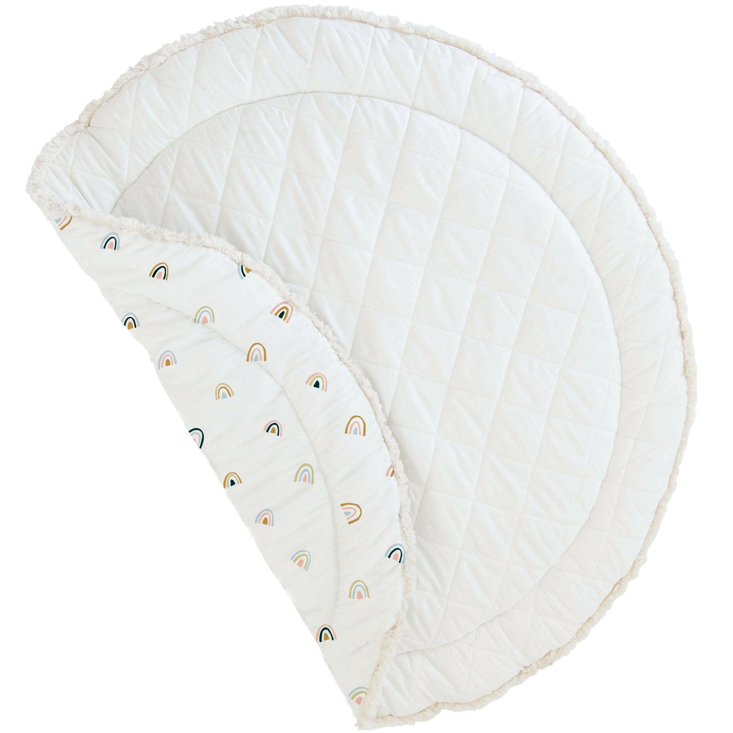 Organic Baby Play Mat - Rainbow and Ivory Play Mat Makemake Organics