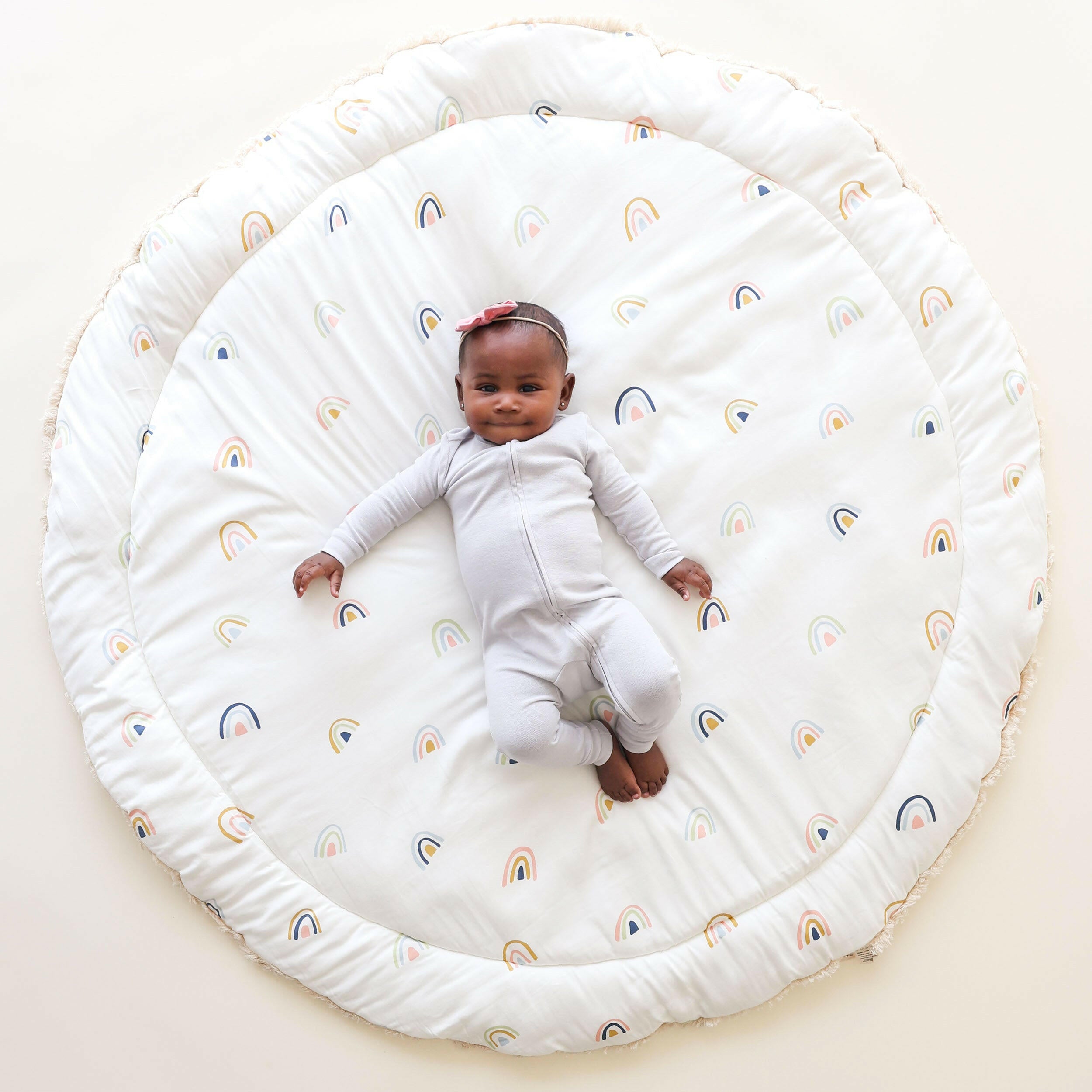 Organic Baby Play Mat - Rainbow and Ivory Play Mat Makemake Organics