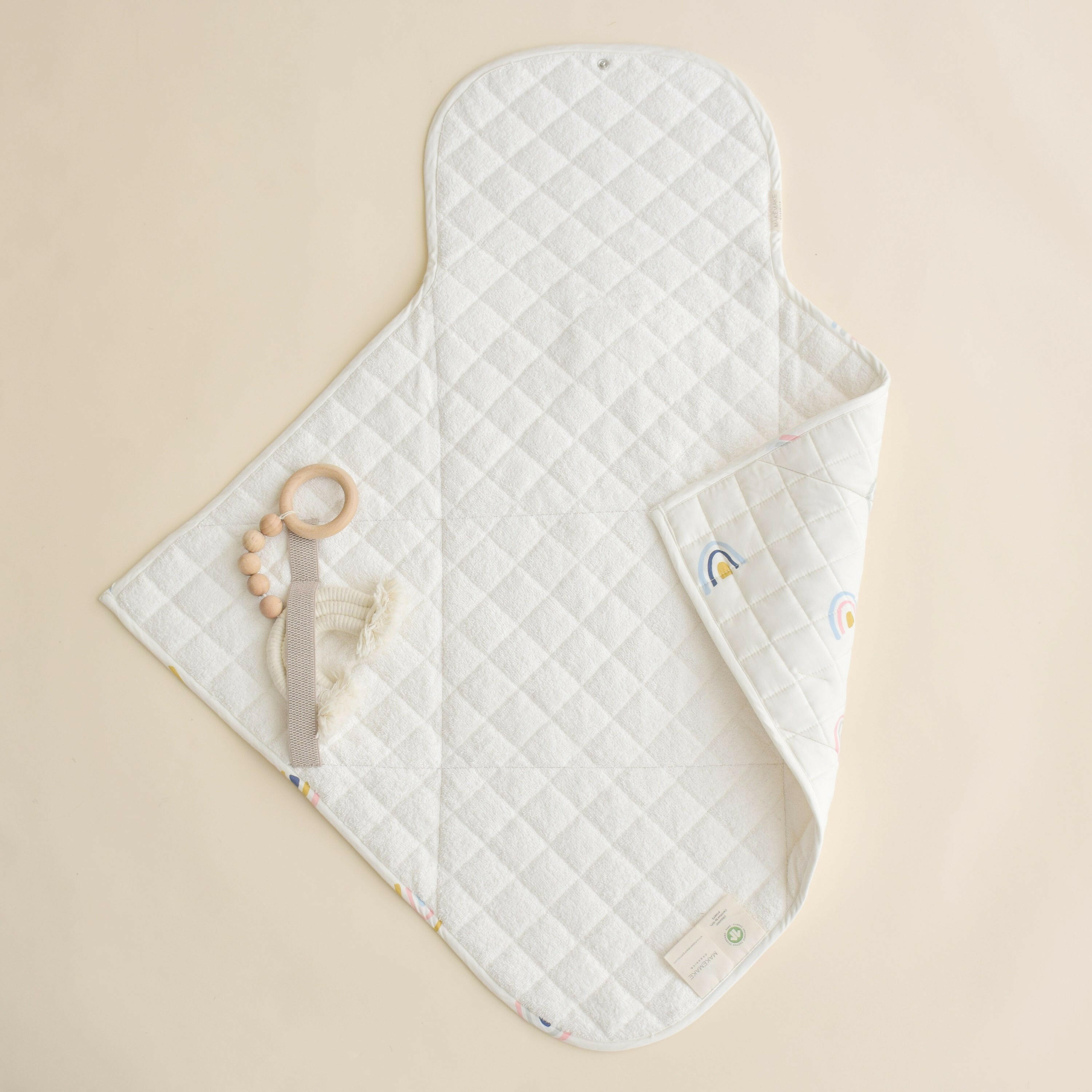 Organic Portable Changing Mat - Rainbow Portable Changing Mat Makemake Organics
