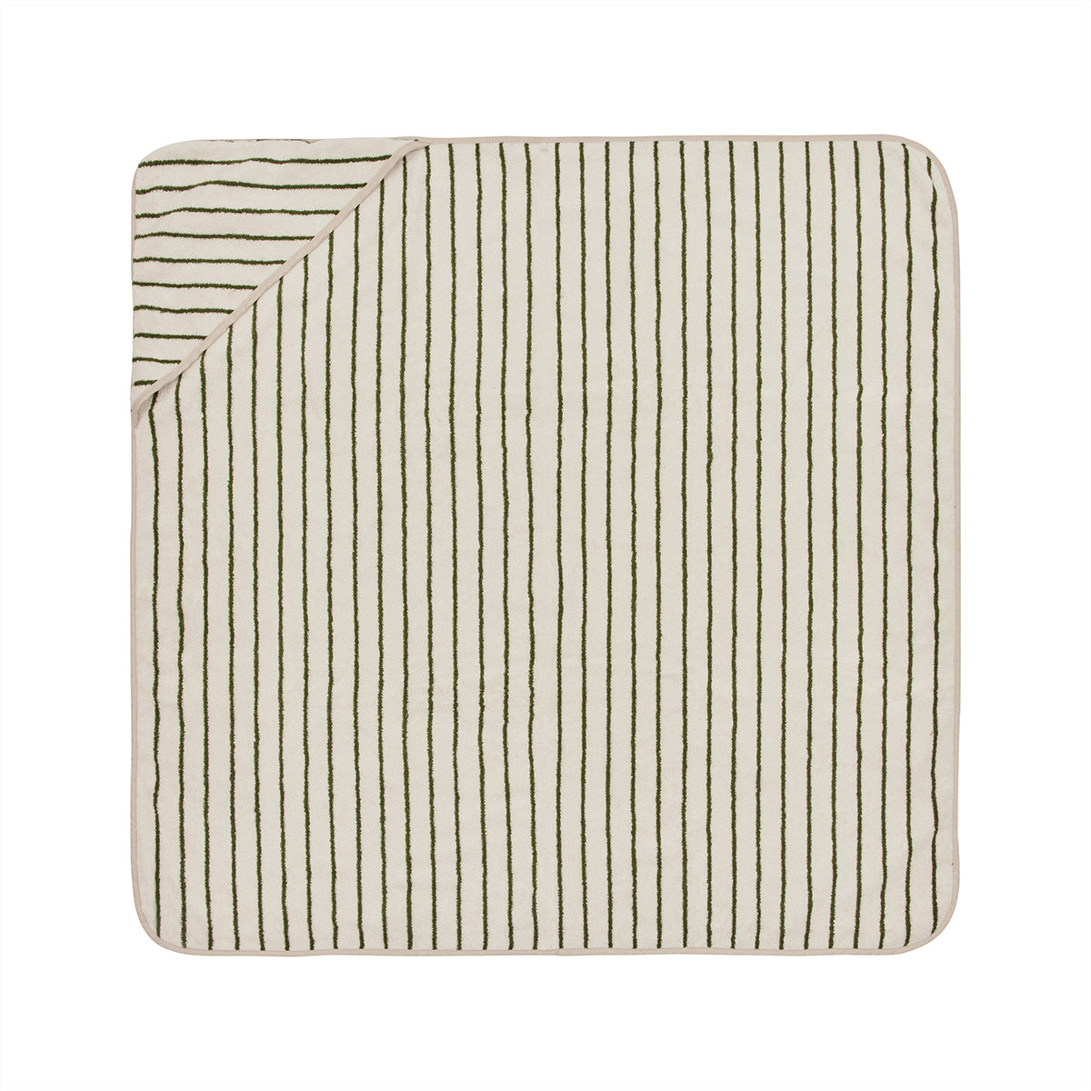 Raita Hooded Towel - Green/Offwhite