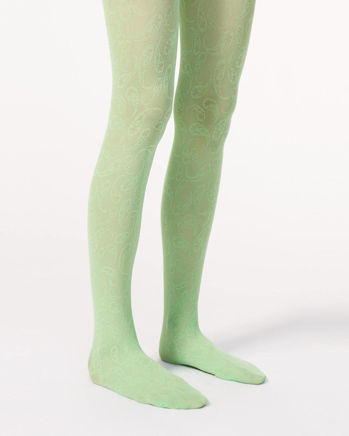 Rodebjer Colab Paisley Tights - Techno Green