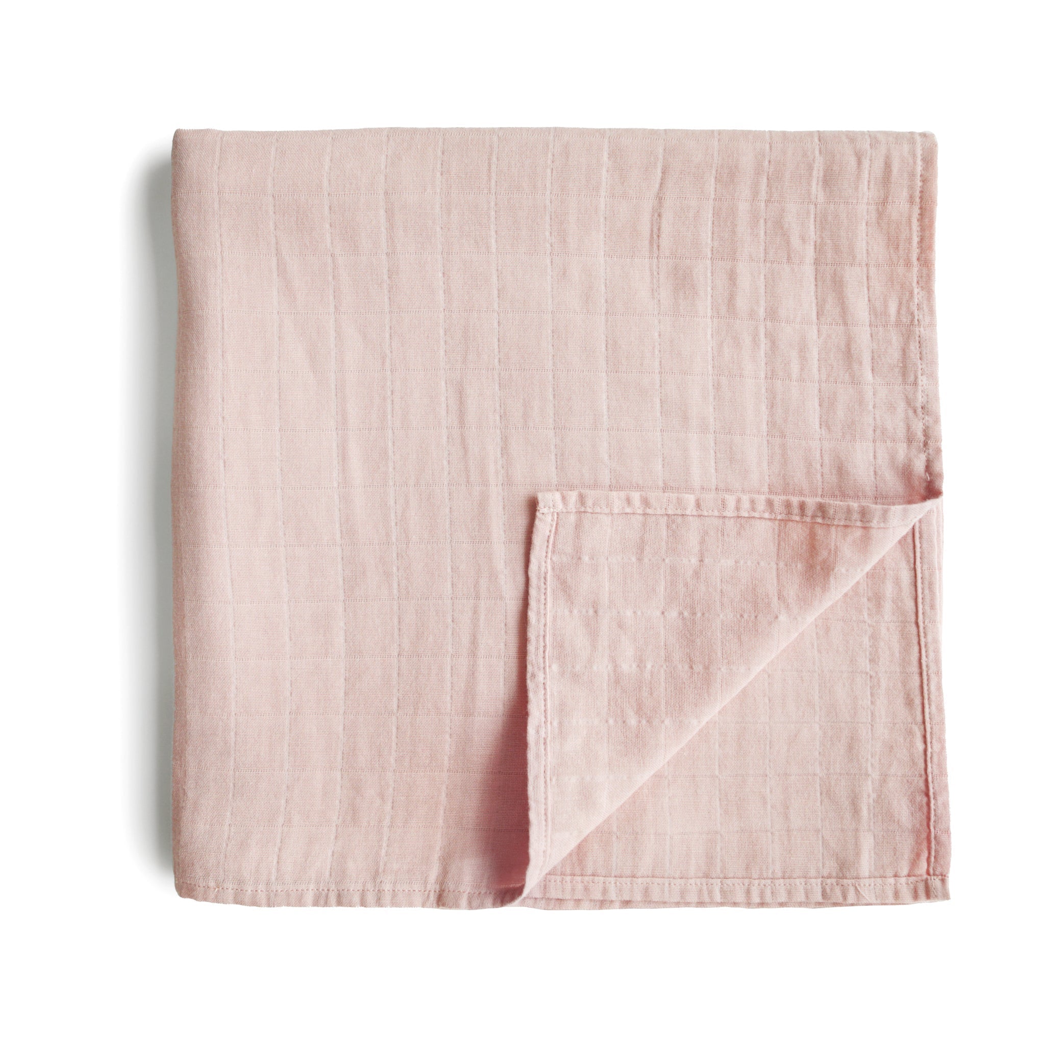 Organic Cotton Muslin Swaddle Blanket Swaddle Mushie Rose Vanilla