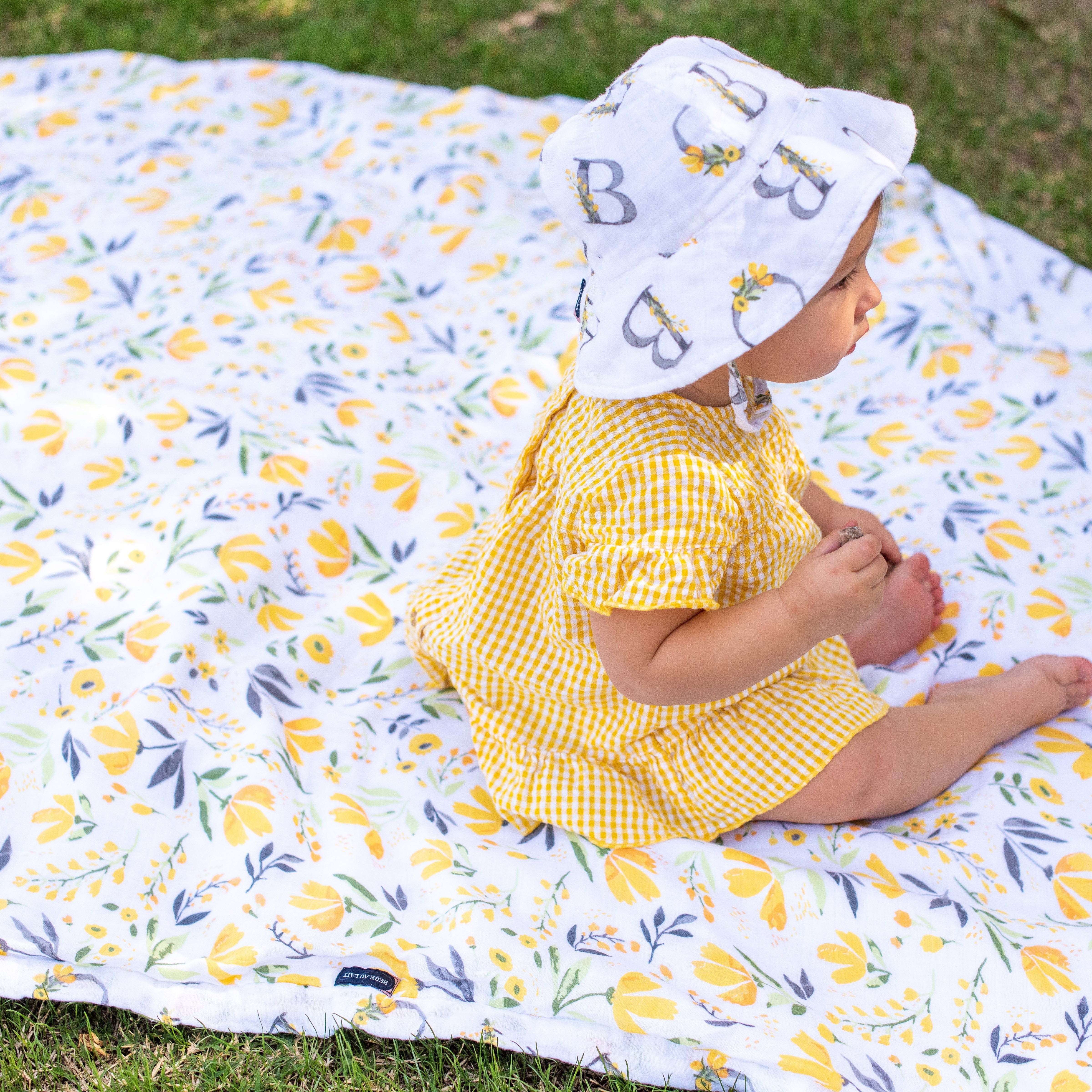 Royal Garden + Floral Alphabet Oh So Soft Snuggle Blanket Snuggle Blanket Bebe au Lait