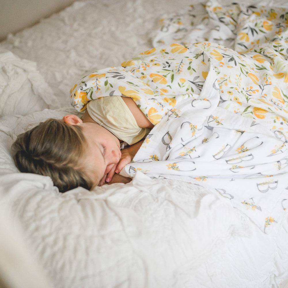 Royal Garden + Floral Alphabet Oh So Soft Muslin Super Snuggle Blanket Super Snuggle Blanket Bebe au Lait