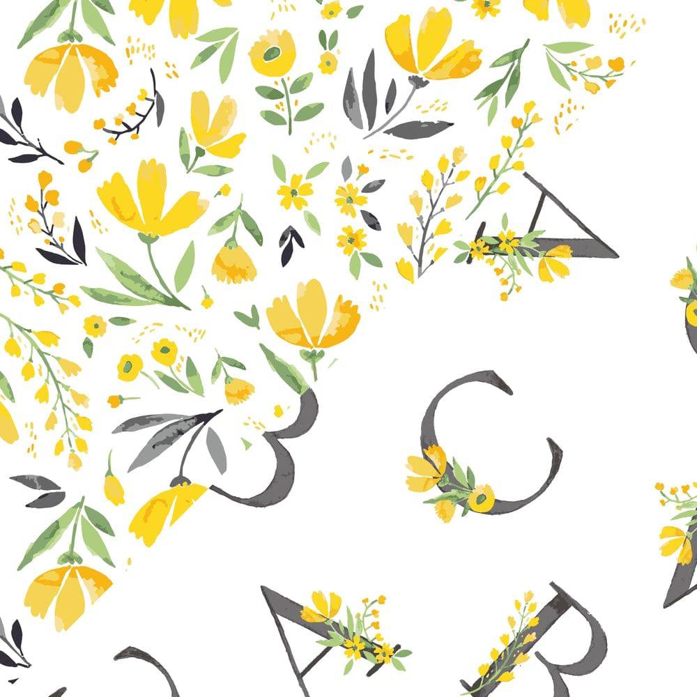 Royal Garden + Floral Alphabet Oh So Soft Snuggle Blanket Snuggle Blanket Bebe au Lait