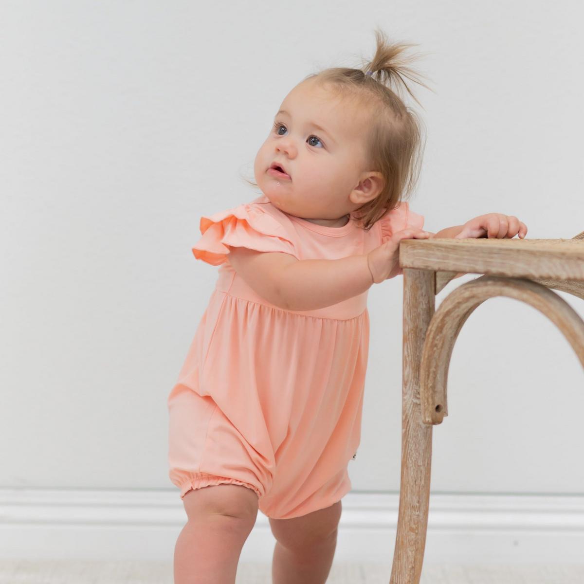 Ruffle Romper - Apricot