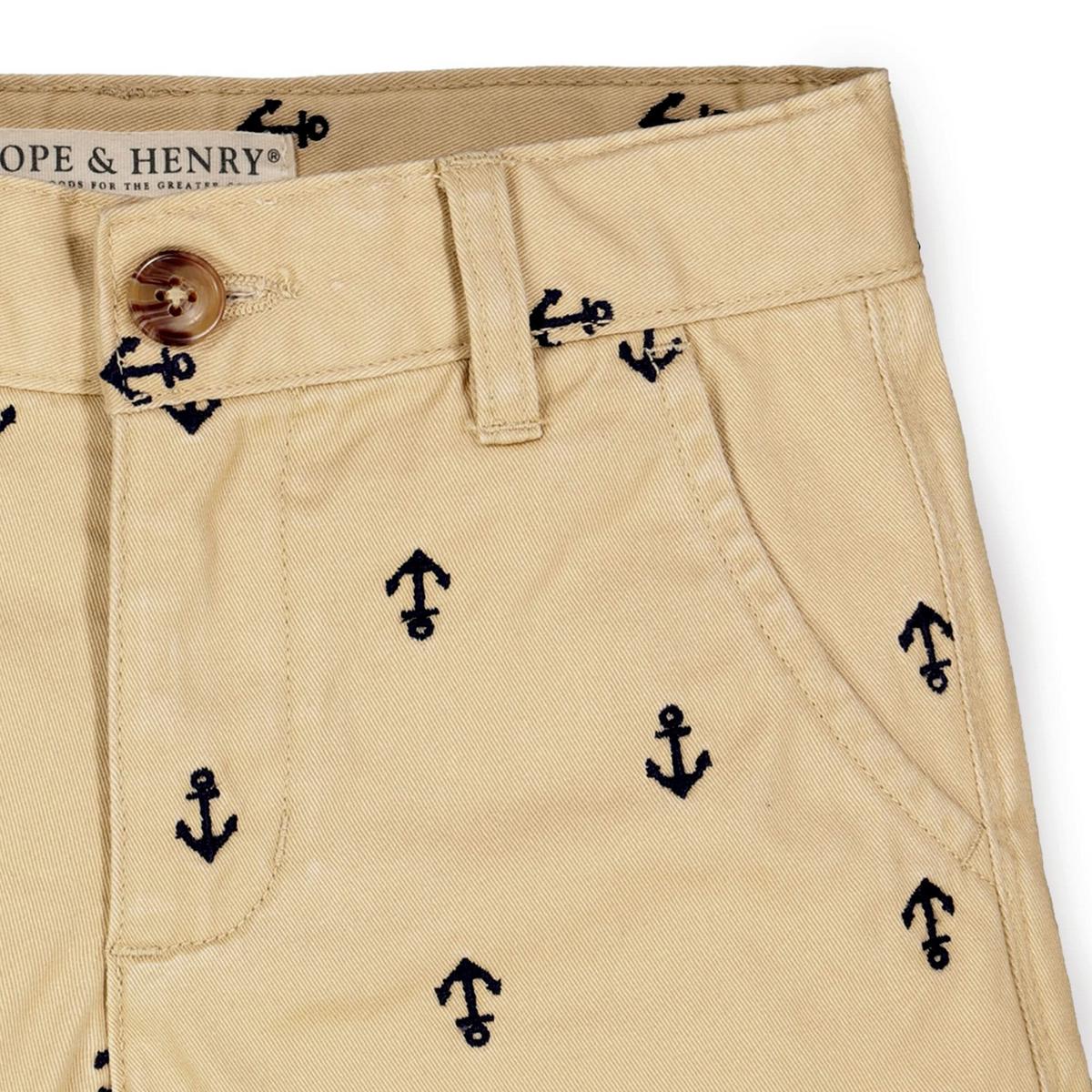Chino Short - Khaki with Navy Anchors