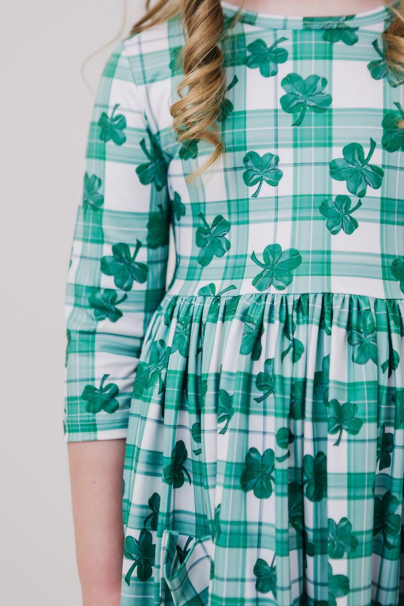 SALE Lucky One 3/4 Sleeve Pocket Twirl Dress