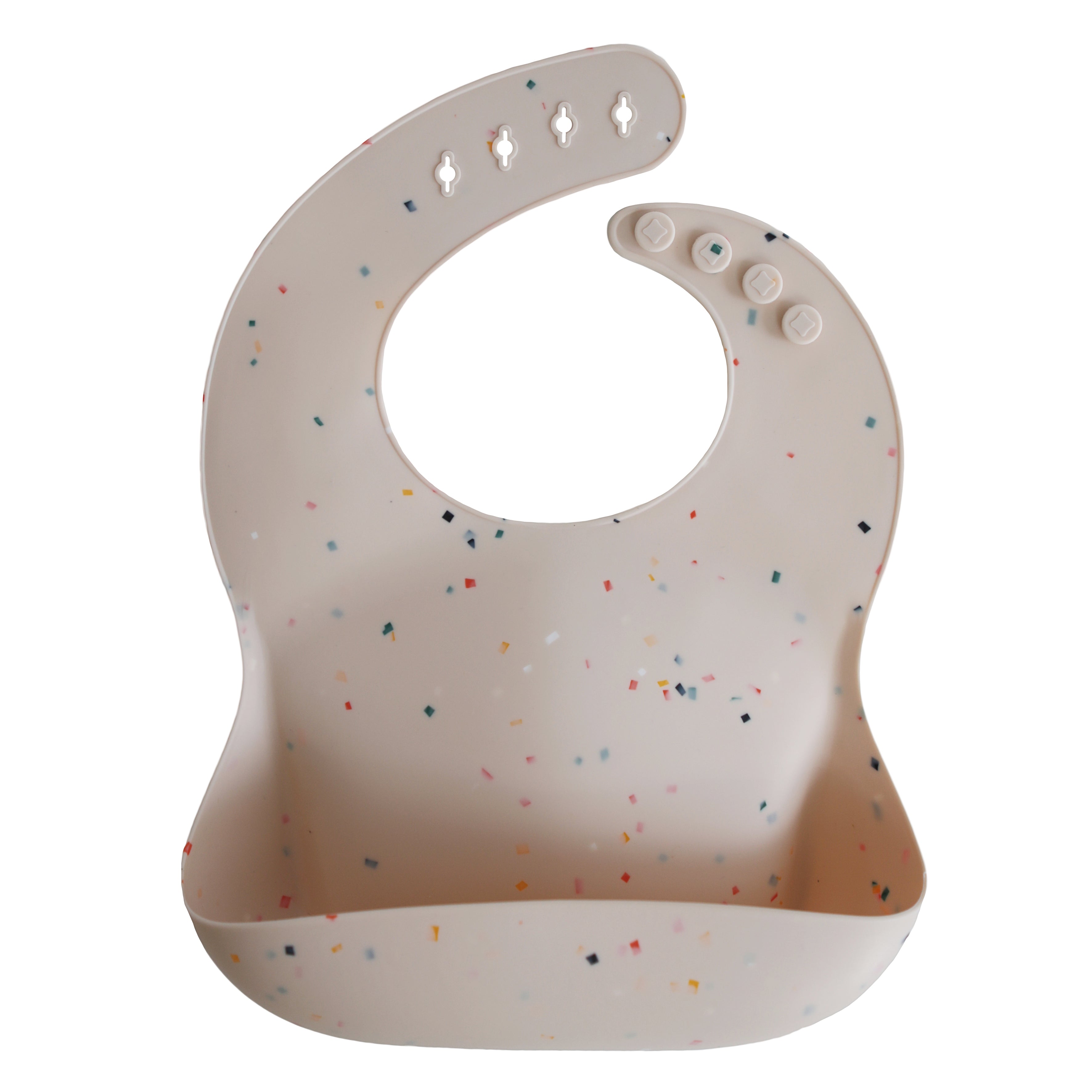 Silicone Baby Bib Silicone Bib Mushie Vanilla Confetti