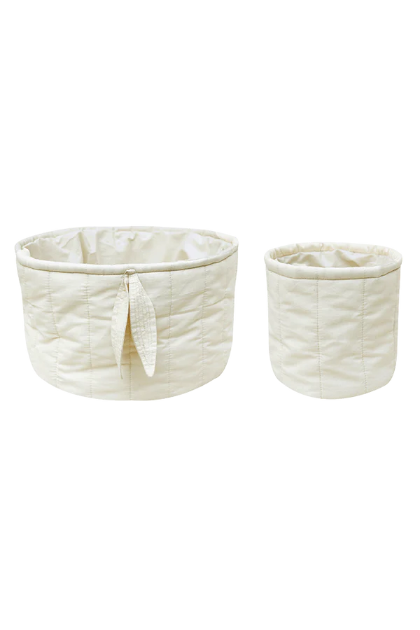 SET OF TWO QUILTED BASKETS NATURAL Little Wonder & Co