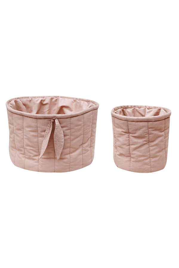 SET OF TWO QUILTED BASKETS VINTAGE NUDE Little Wonder & Co