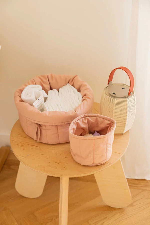 SET OF TWO QUILTED BASKETS VINTAGE NUDE Little Wonder & Co