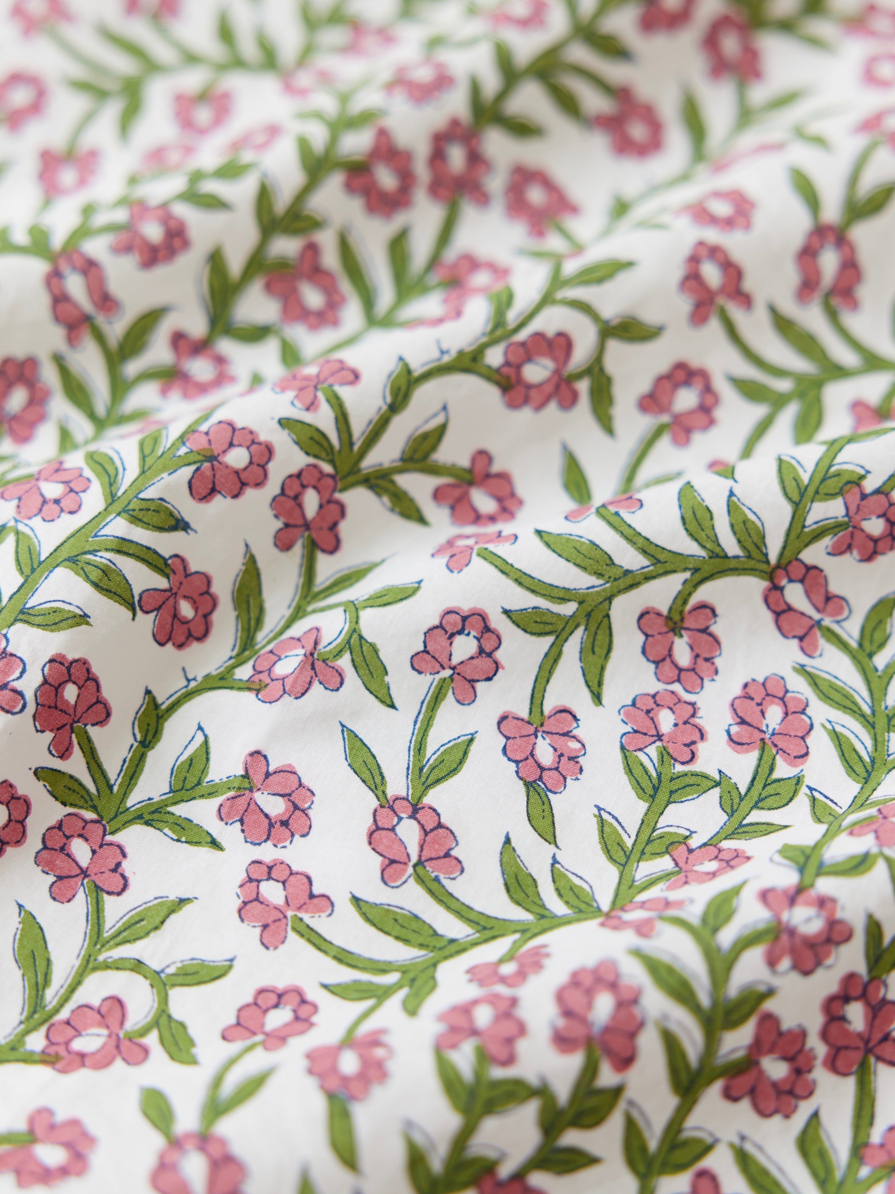 Gavin Fringe Midi Dress - Ivory/Amaranth Floral print