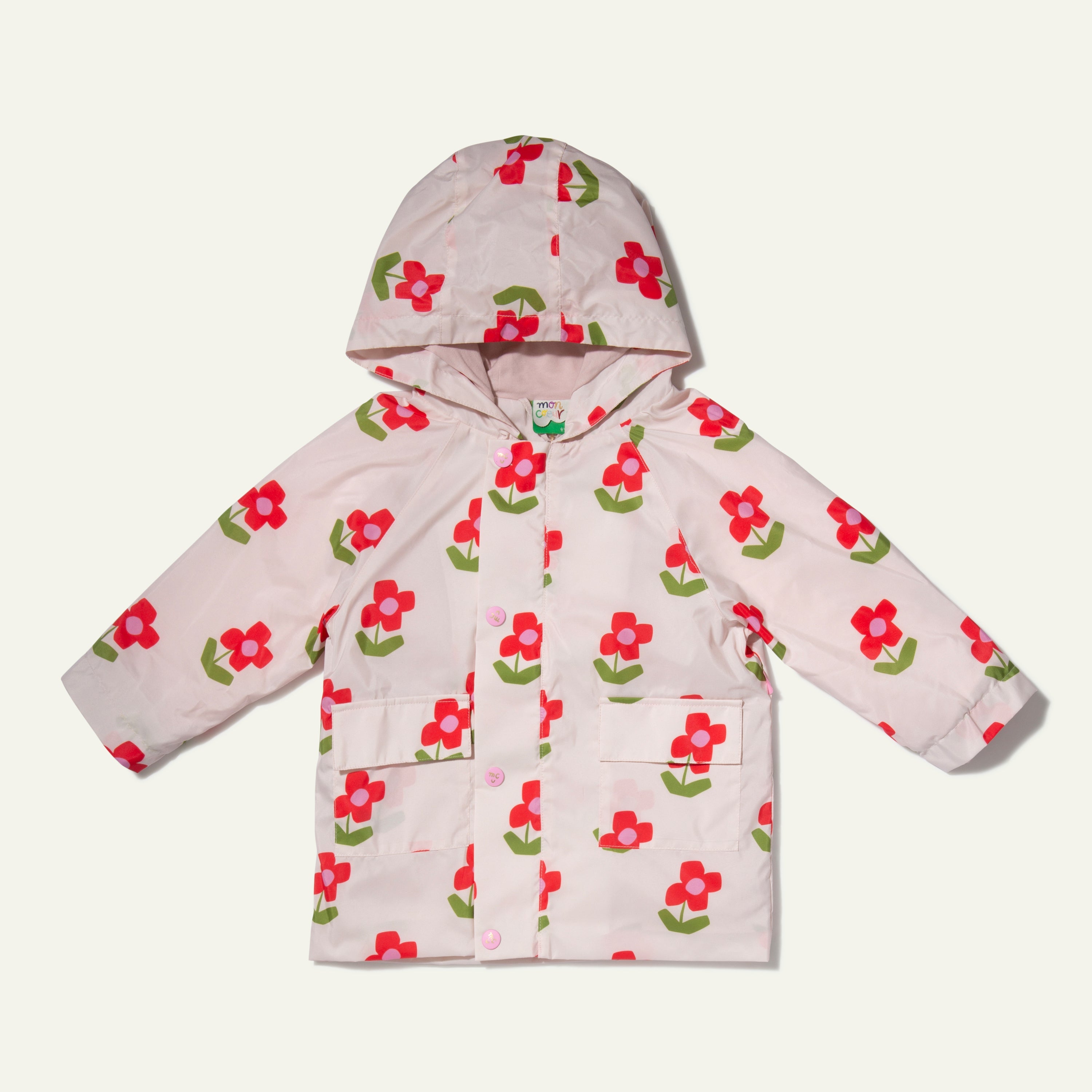 Recycled Fabric Flower Kid Raincoat