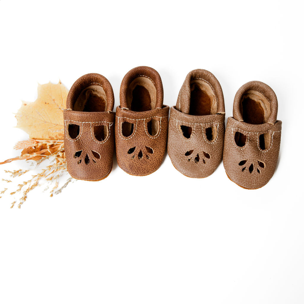 Sepia, Chai LOTUS T-strap Shoes Baby and Toddler Baby Shoes Starry Knight Design