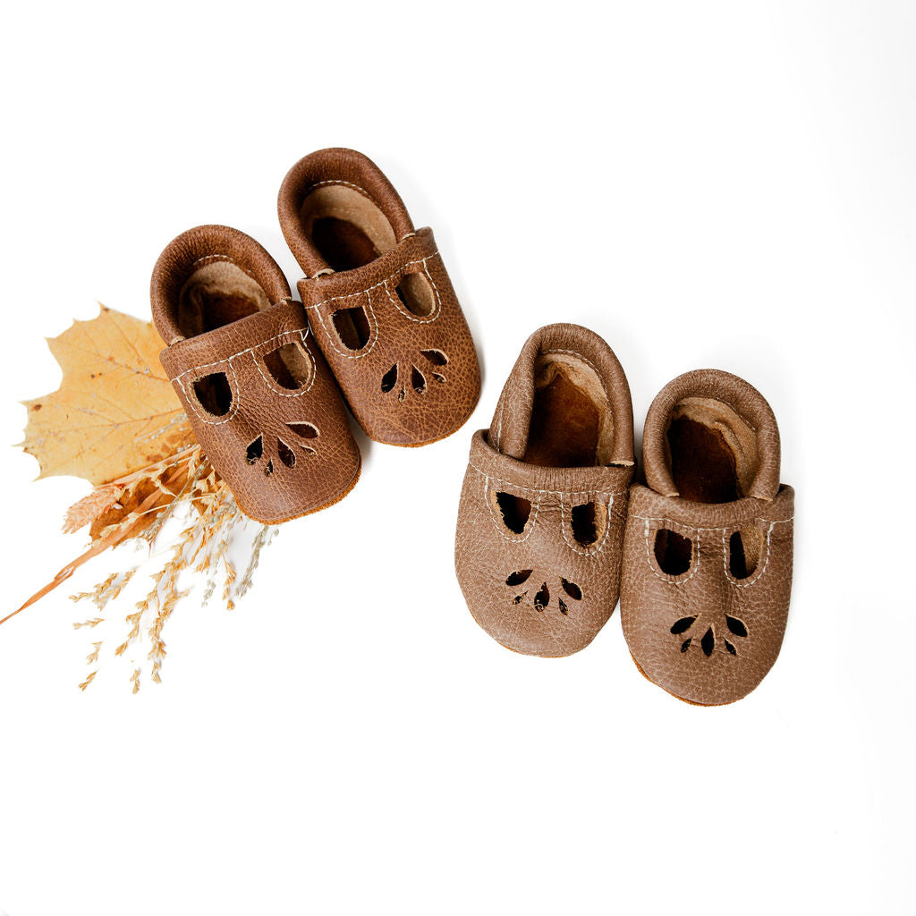 Sepia, Chai LOTUS T-strap Shoes Baby and Toddler Baby Shoes Starry Knight Design