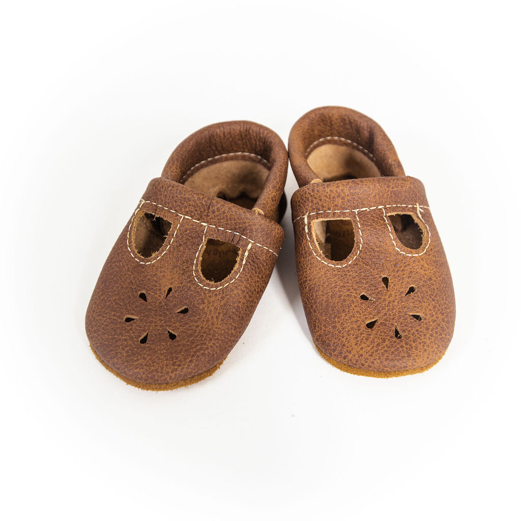 Sepia T-Strap Shoes Baby and Toddler Baby Shoes Starry Knight Design