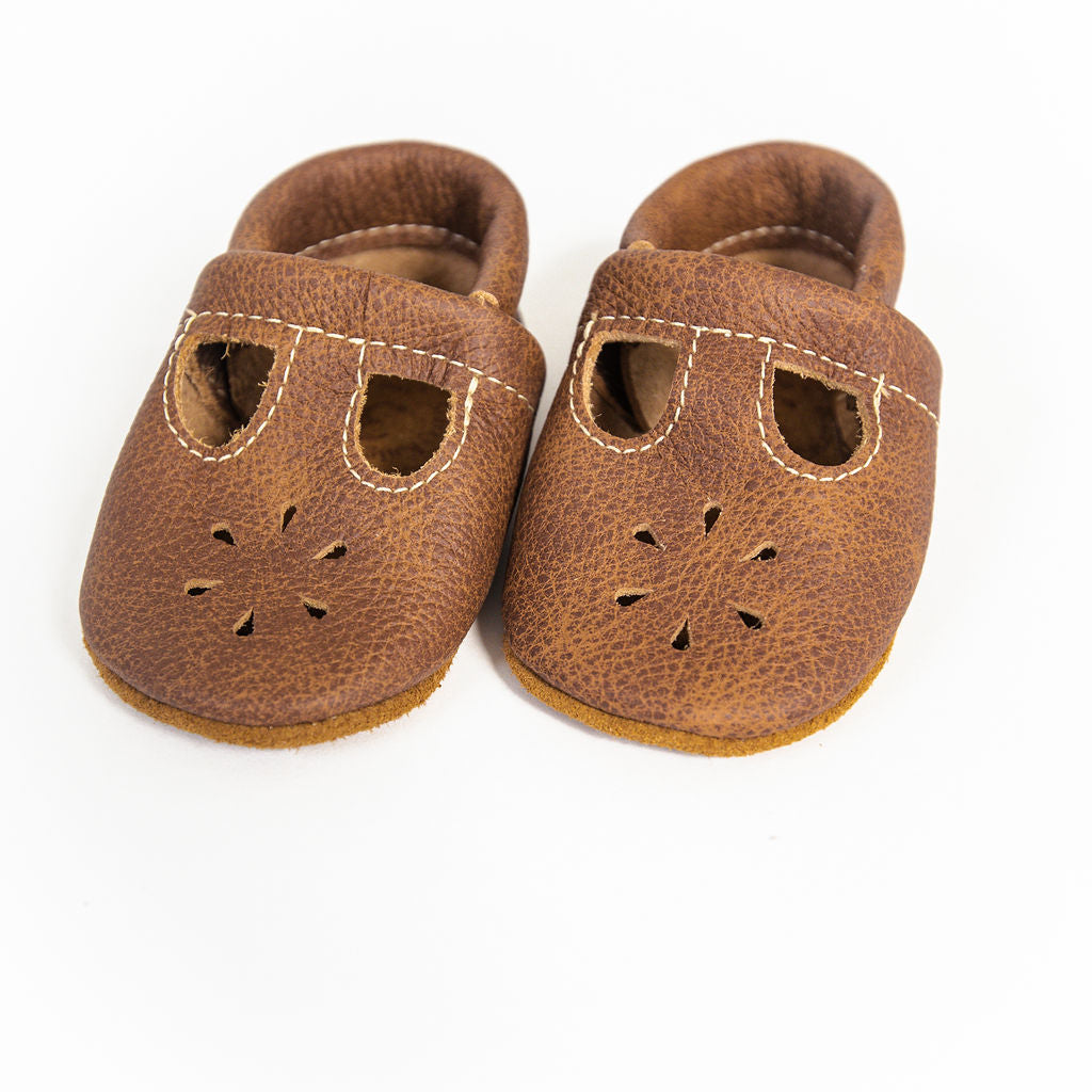 Sepia T-Strap Shoes Baby and Toddler Baby Shoes Starry Knight Design