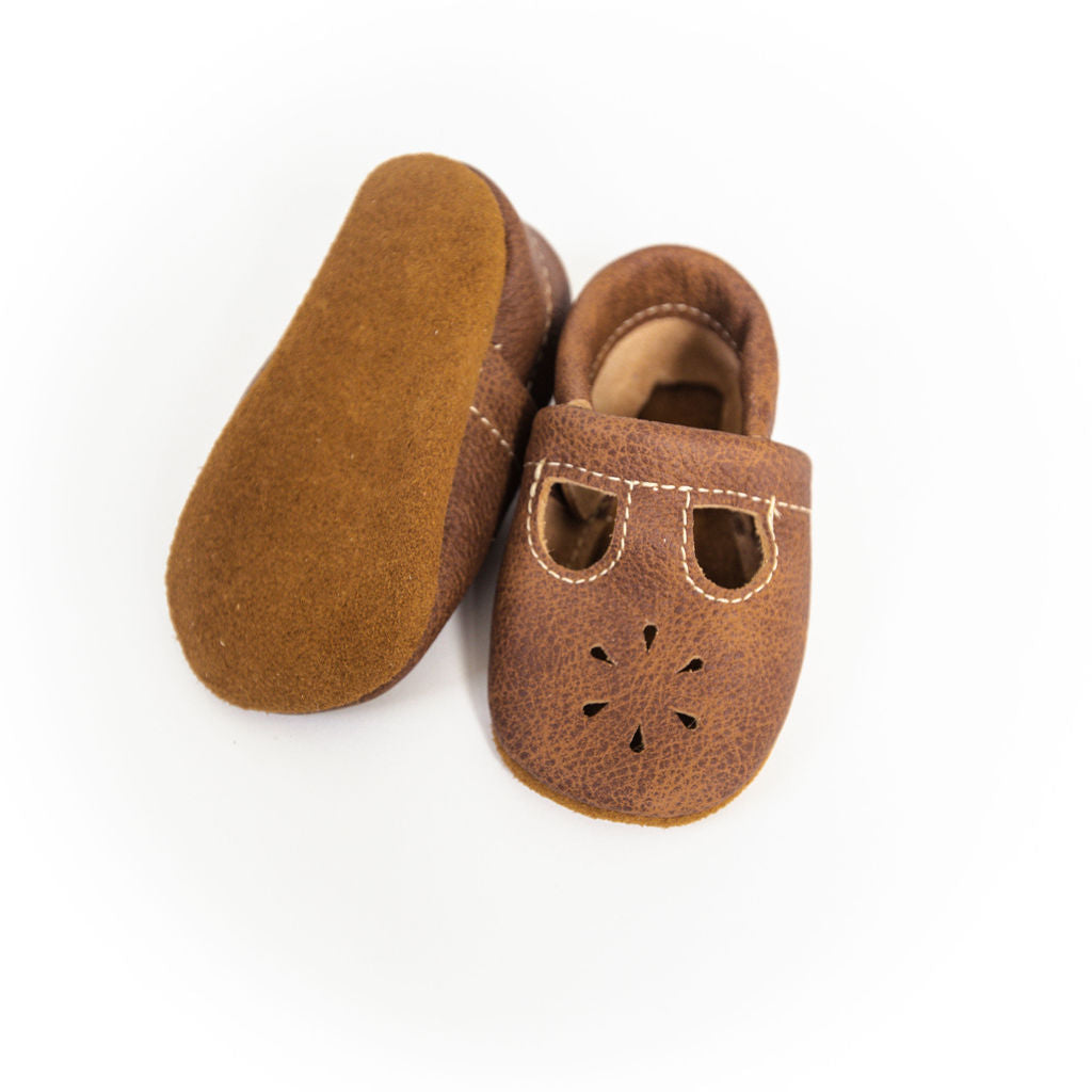 Sepia T-Strap Shoes Baby and Toddler Baby Shoes Starry Knight Design