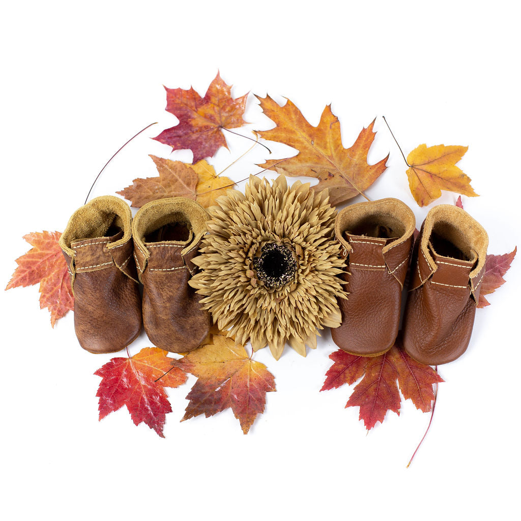 Sepia & Chestnut SCOUT BOOTIES Baby and Toddler Baby Shoes Starry Knight Design