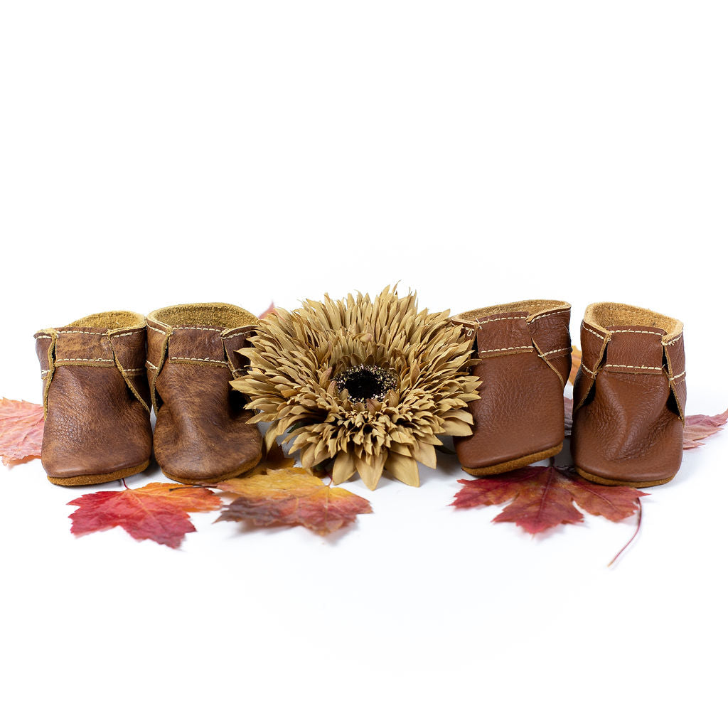Sepia & Chestnut SCOUT BOOTIES Baby and Toddler Baby Shoes Starry Knight Design