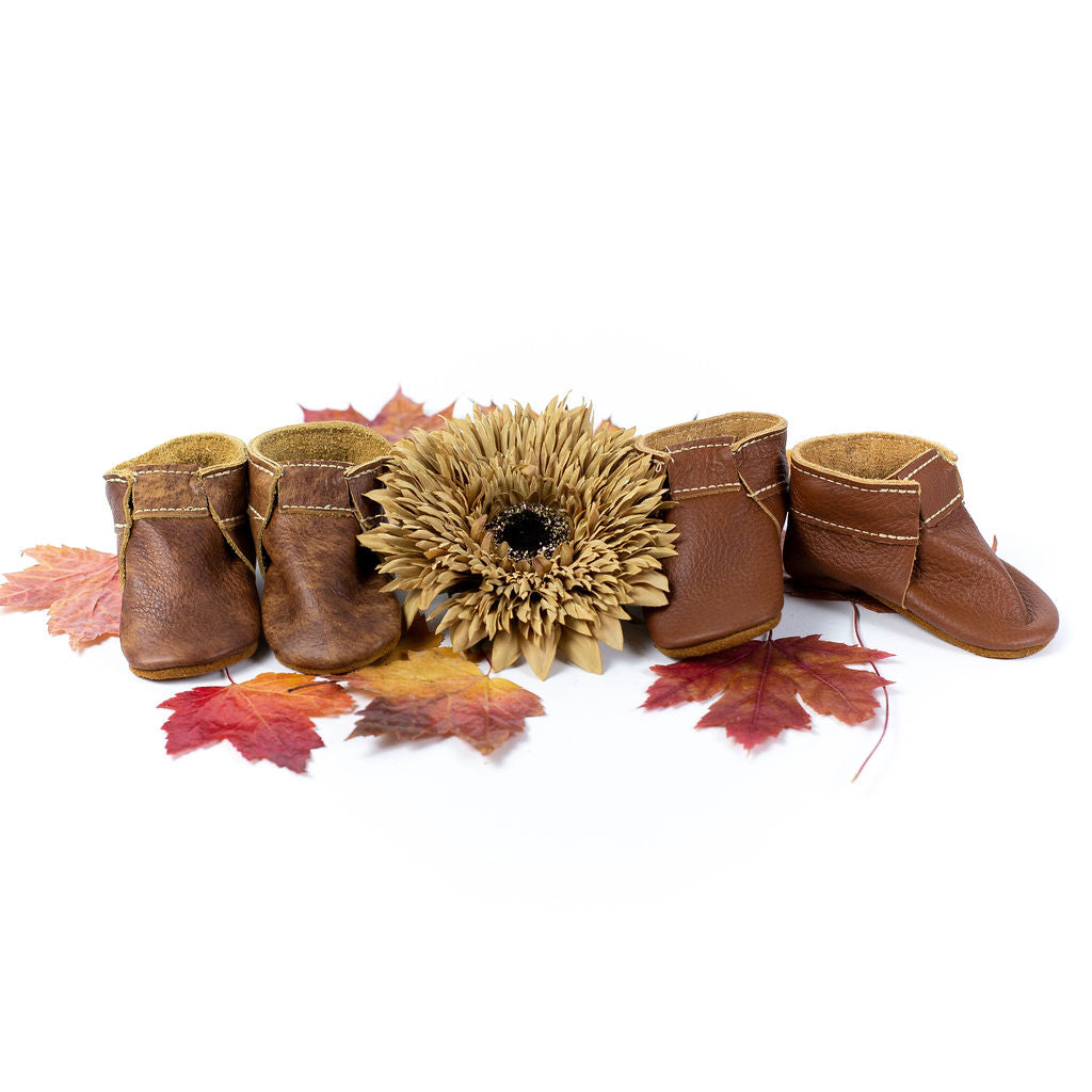 Sepia & Chestnut SCOUT BOOTIES Baby and Toddler Baby Shoes Starry Knight Design