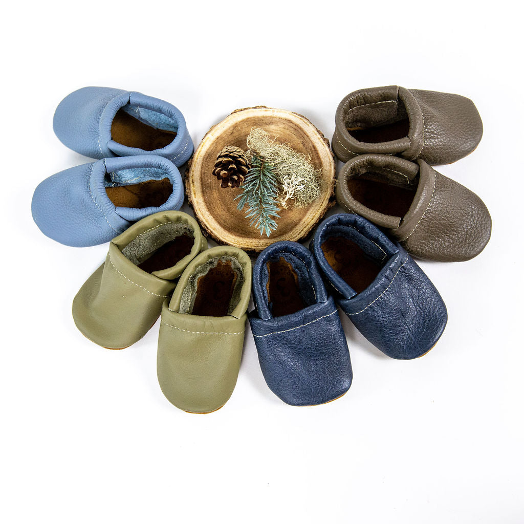 Lichen, Navy, Big Sky LOAFERS Leather Shoes Baby and Toddler Baby Shoes Starry Knight Design