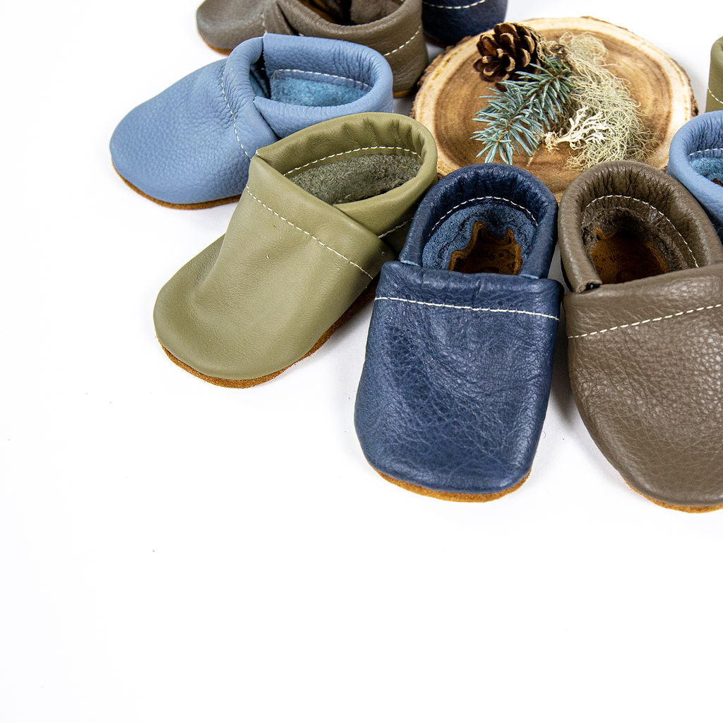 Lichen, Navy, Big Sky LOAFERS Leather Shoes Baby and Toddler Baby Shoes Starry Knight Design