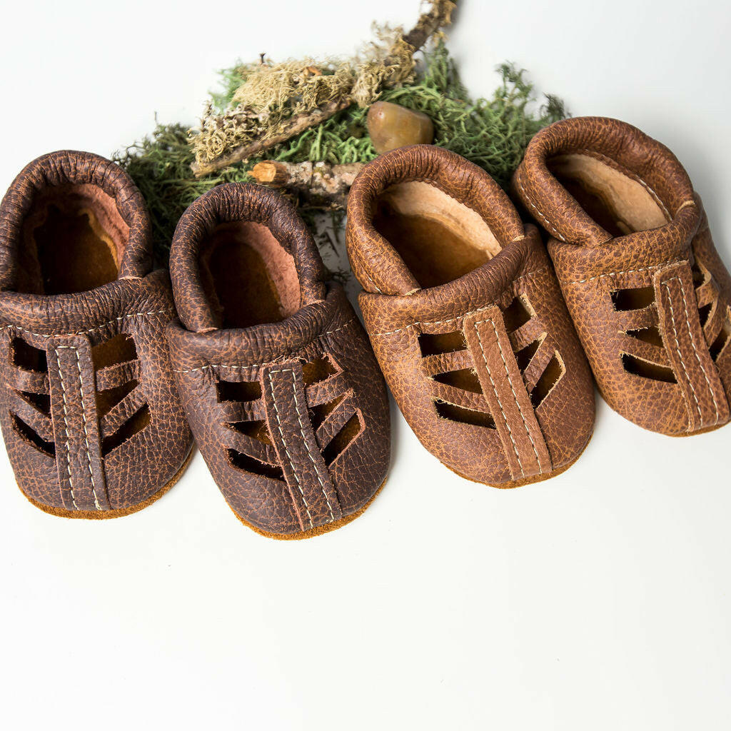 Sable & Sepia SEQUOIA Shoes Baby and Toddler Baby Shoes Starry Knight Design Sable -darker(left) 00 ( tiny) 3.65"
