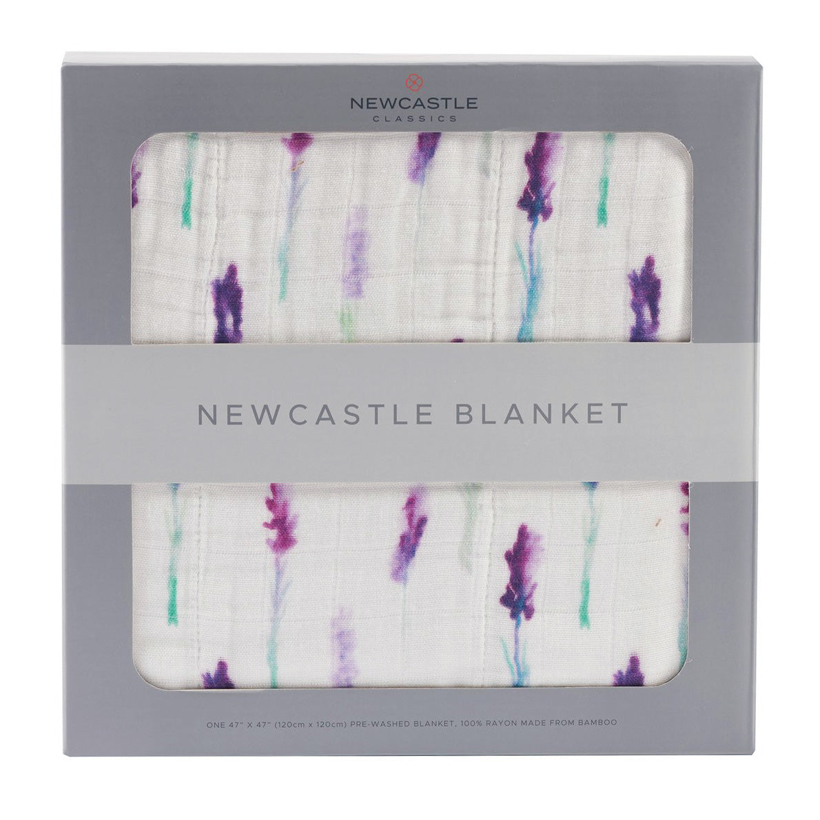 Lavender and White Bamboo Muslin Newcastle Blanket