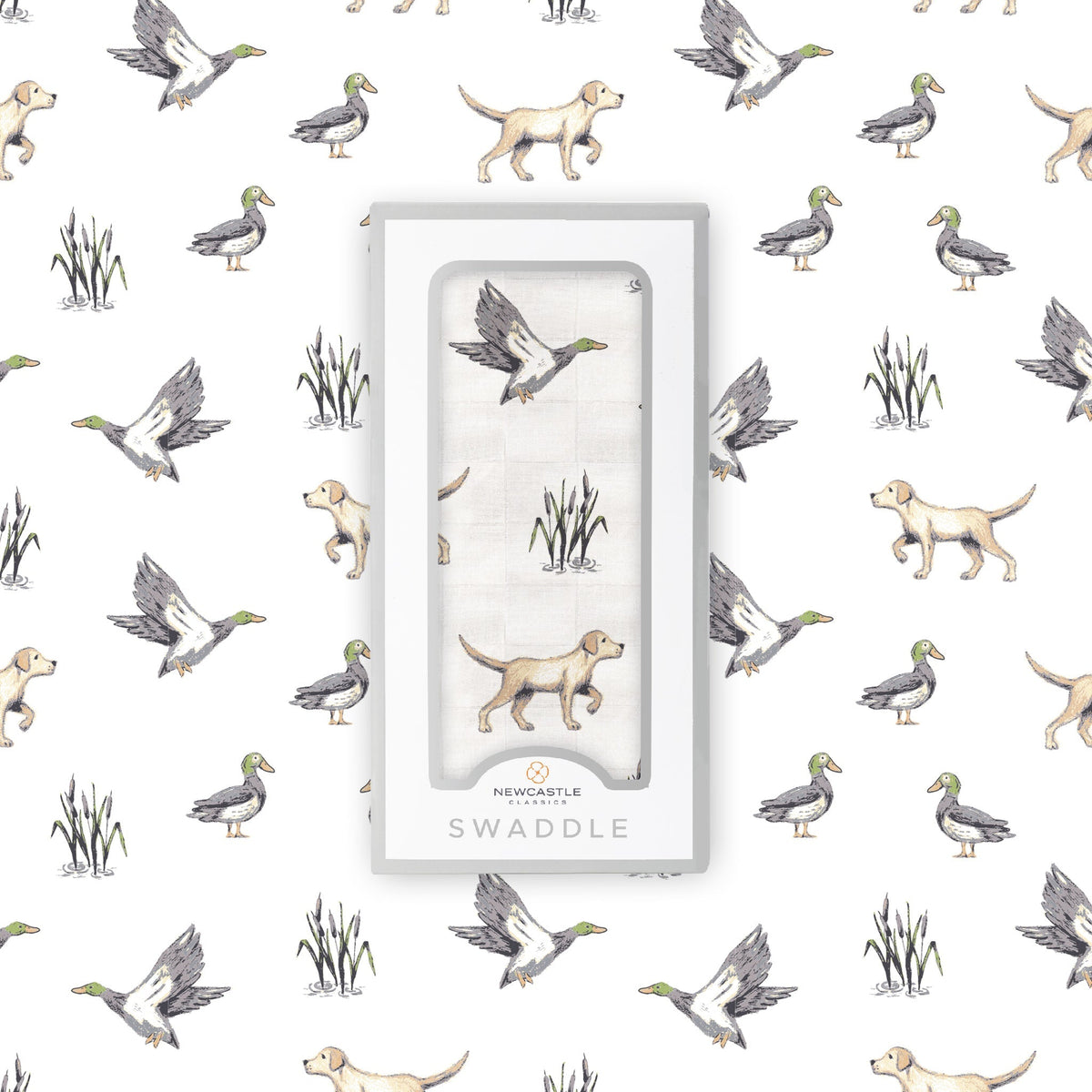 Lab and Ducks Bamboo Swaddle