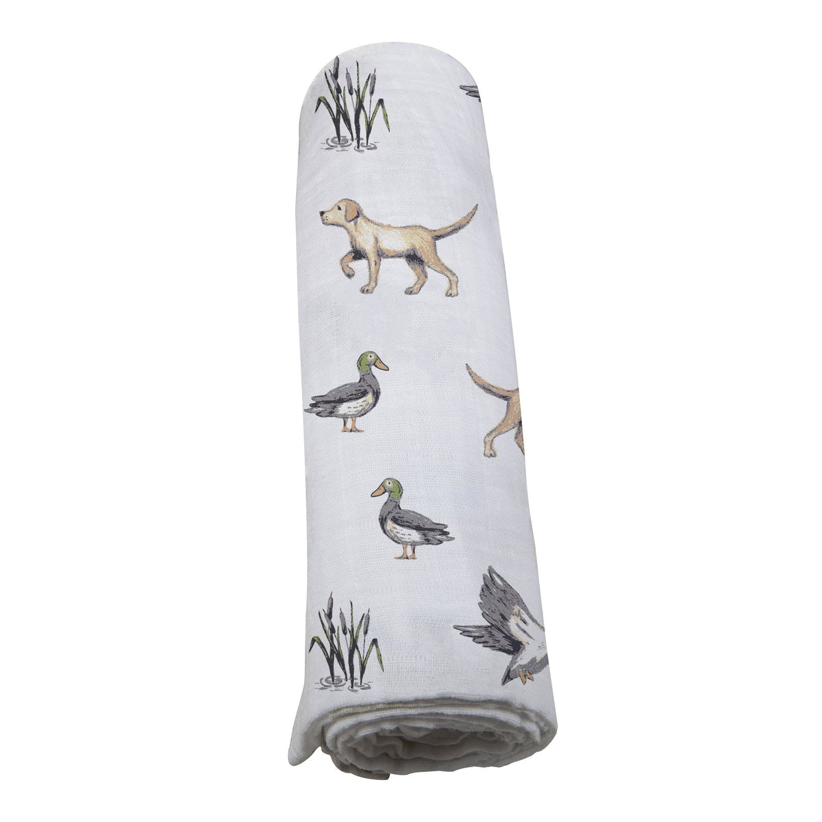 Lab and Ducks Bamboo Swaddle